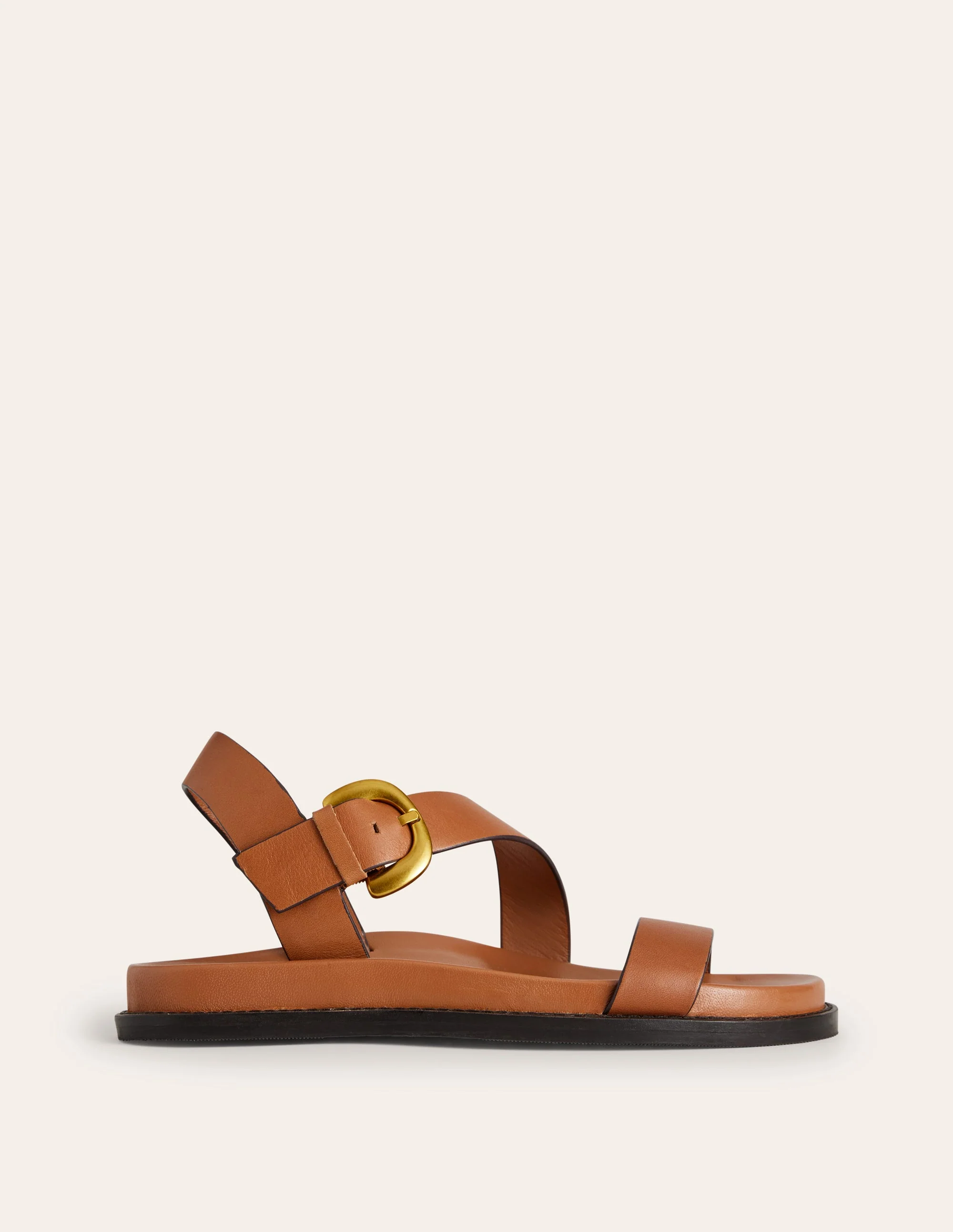 Chunky Buckle Sandal-Tan - Image 2