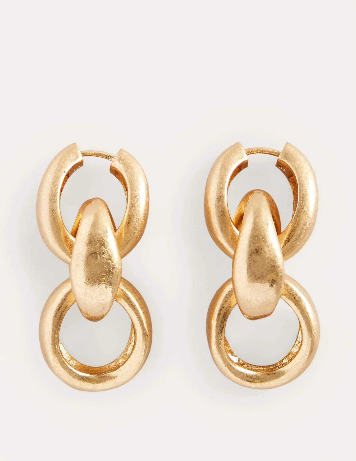 Chunky Chain-Link Earrings-Gold - Image 2