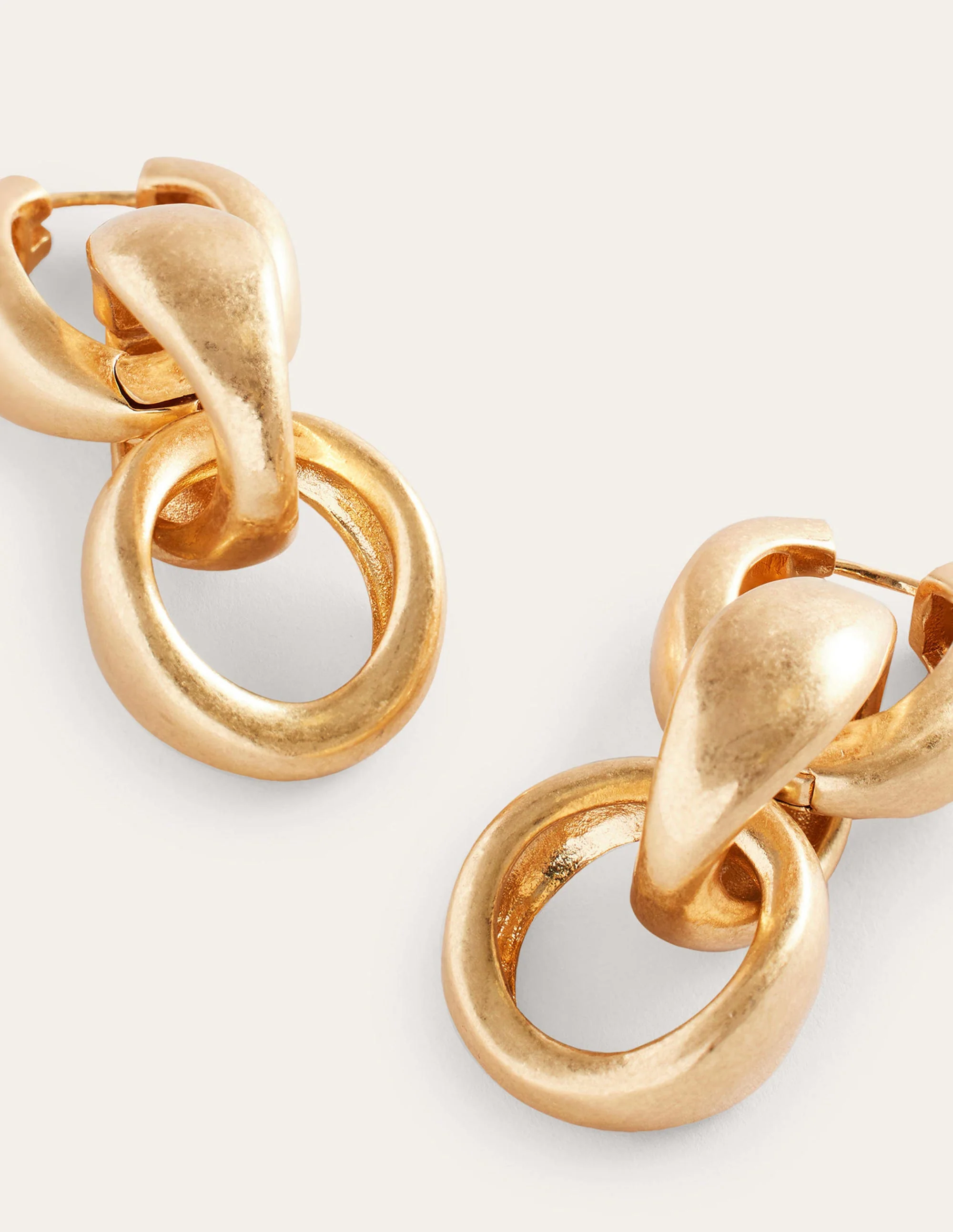 Chunky Chain-Link Earrings-Gold - Image 3