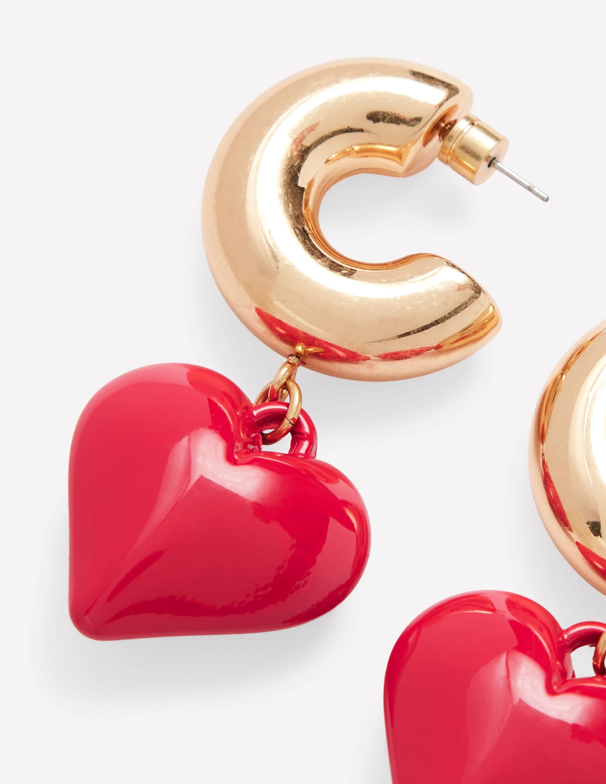Chunky Heart Hoops-Red - Image 3