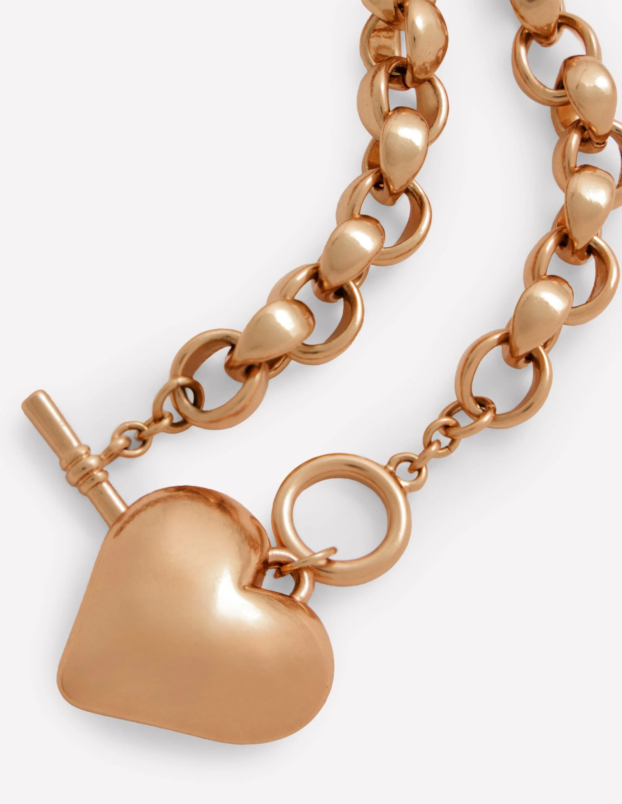Chunky Heart Necklace-Gold Colour - Image 3