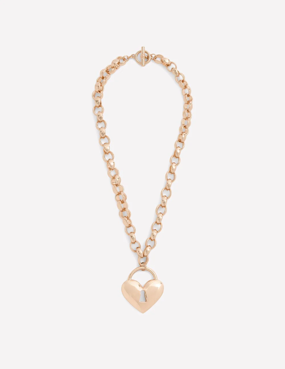 Chunky Love Lock Necklace-Gold
