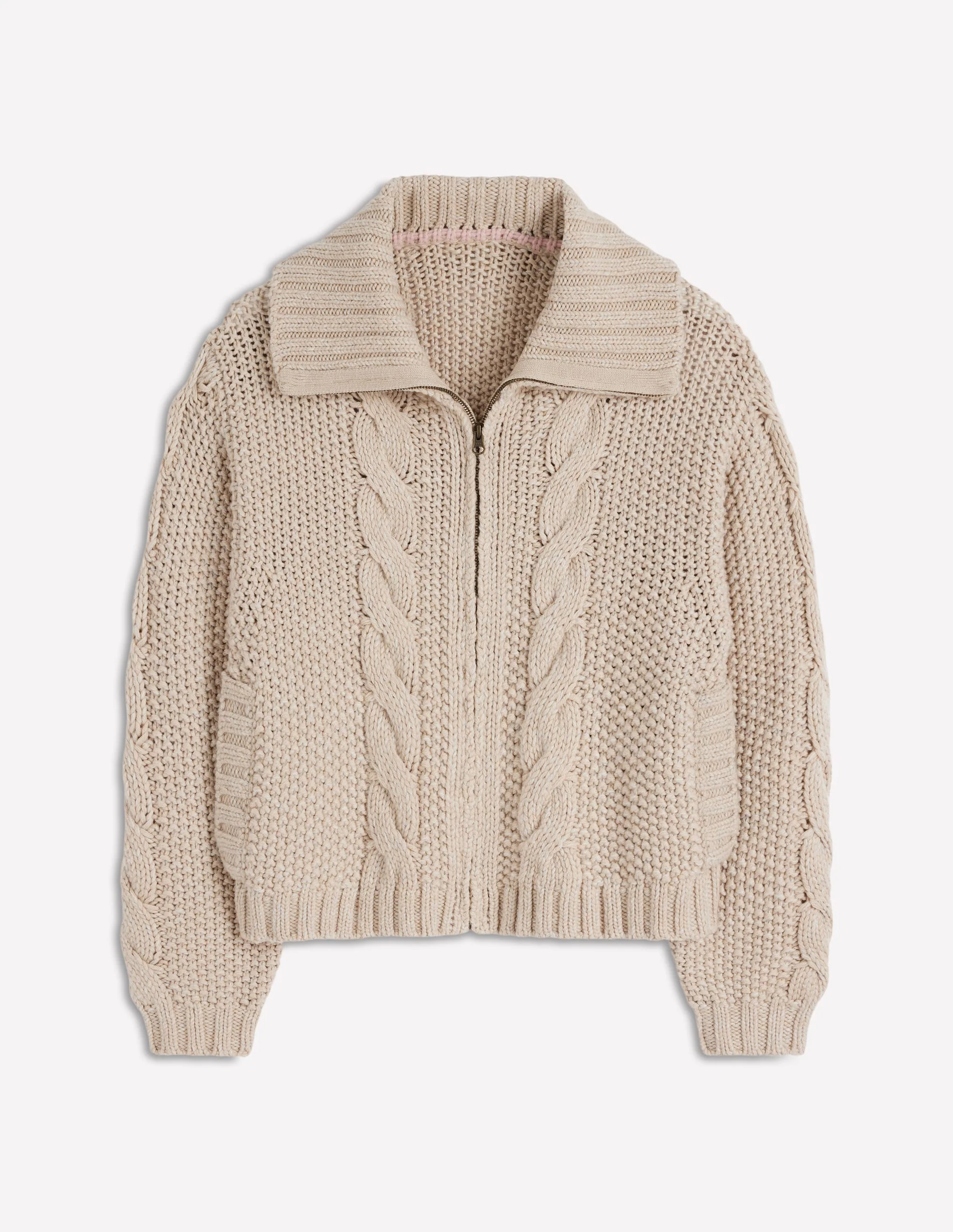 Chunky Marled Cardigan-Oatmeal - Image 6