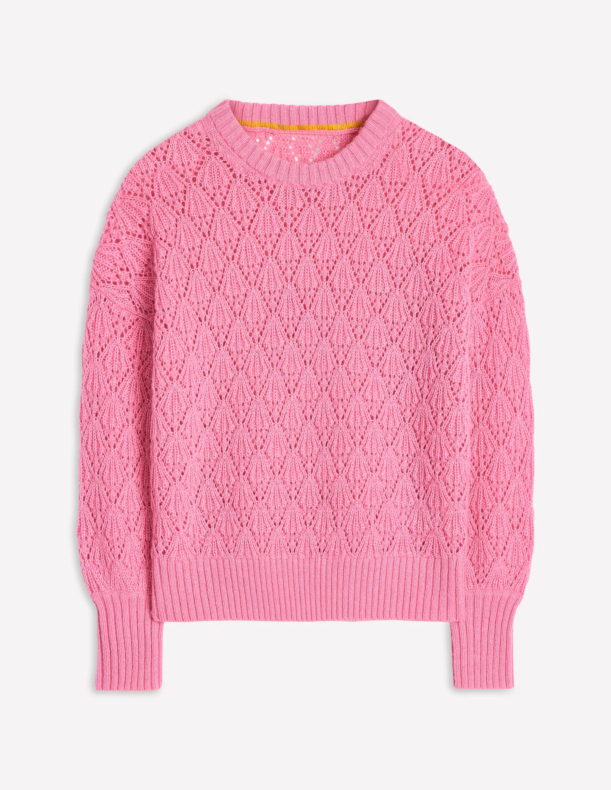 Chunky Pointelle Sweater-Old Rose Pink - Image 6