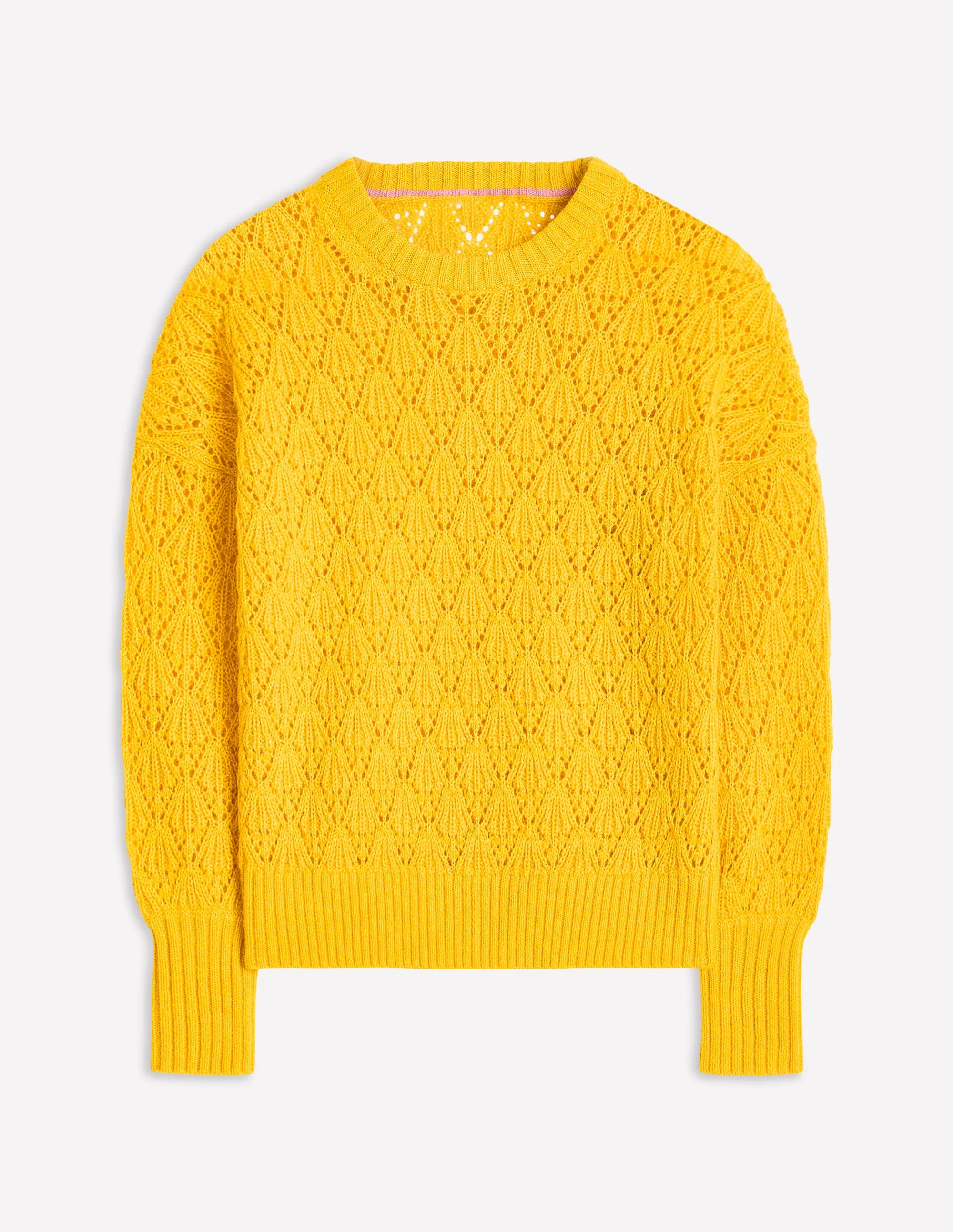 Chunky Pointelle Sweater-Pineapple Yellow - Image 6