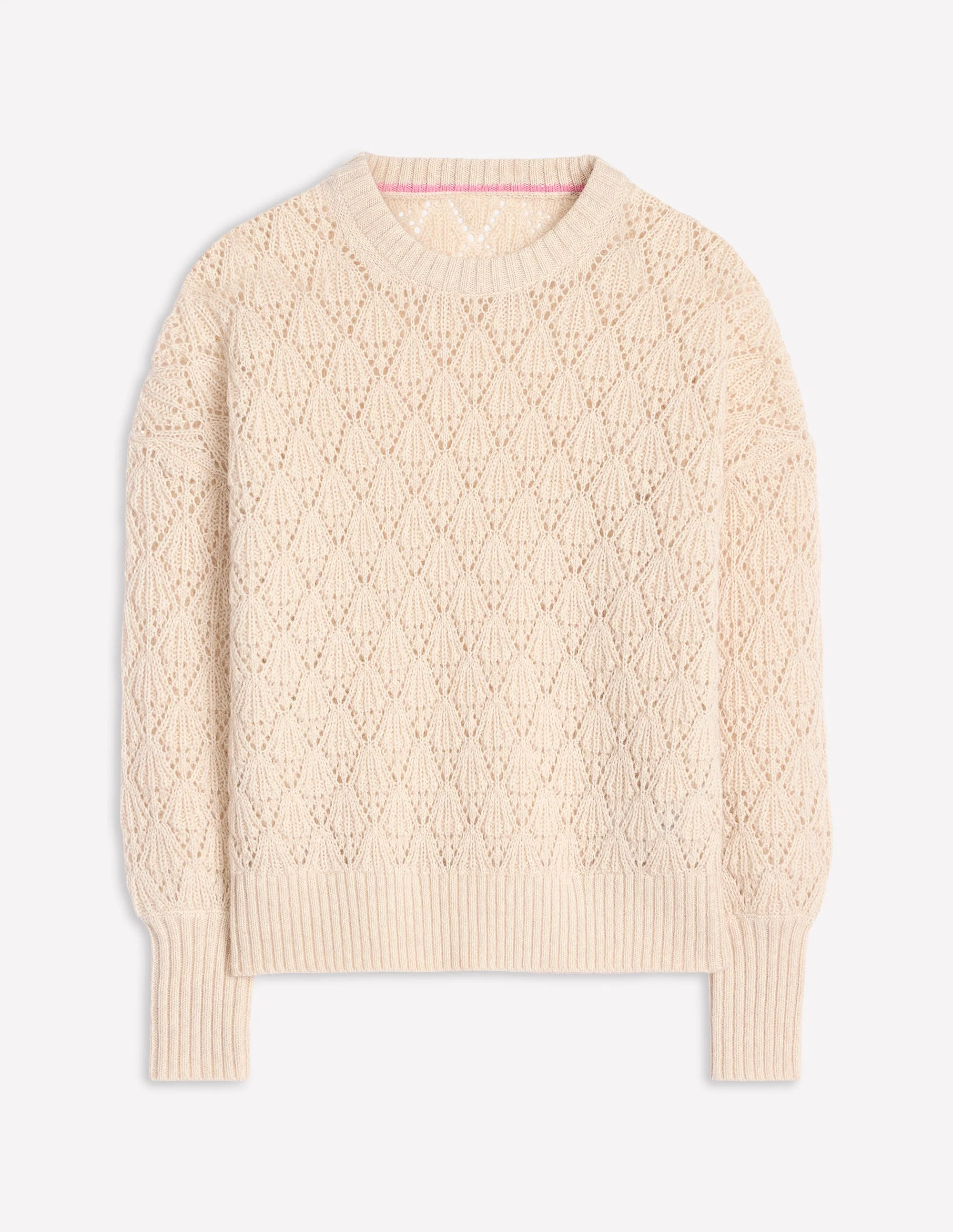 Chunky Pointelle Sweater-Warm Ivory - Image 5