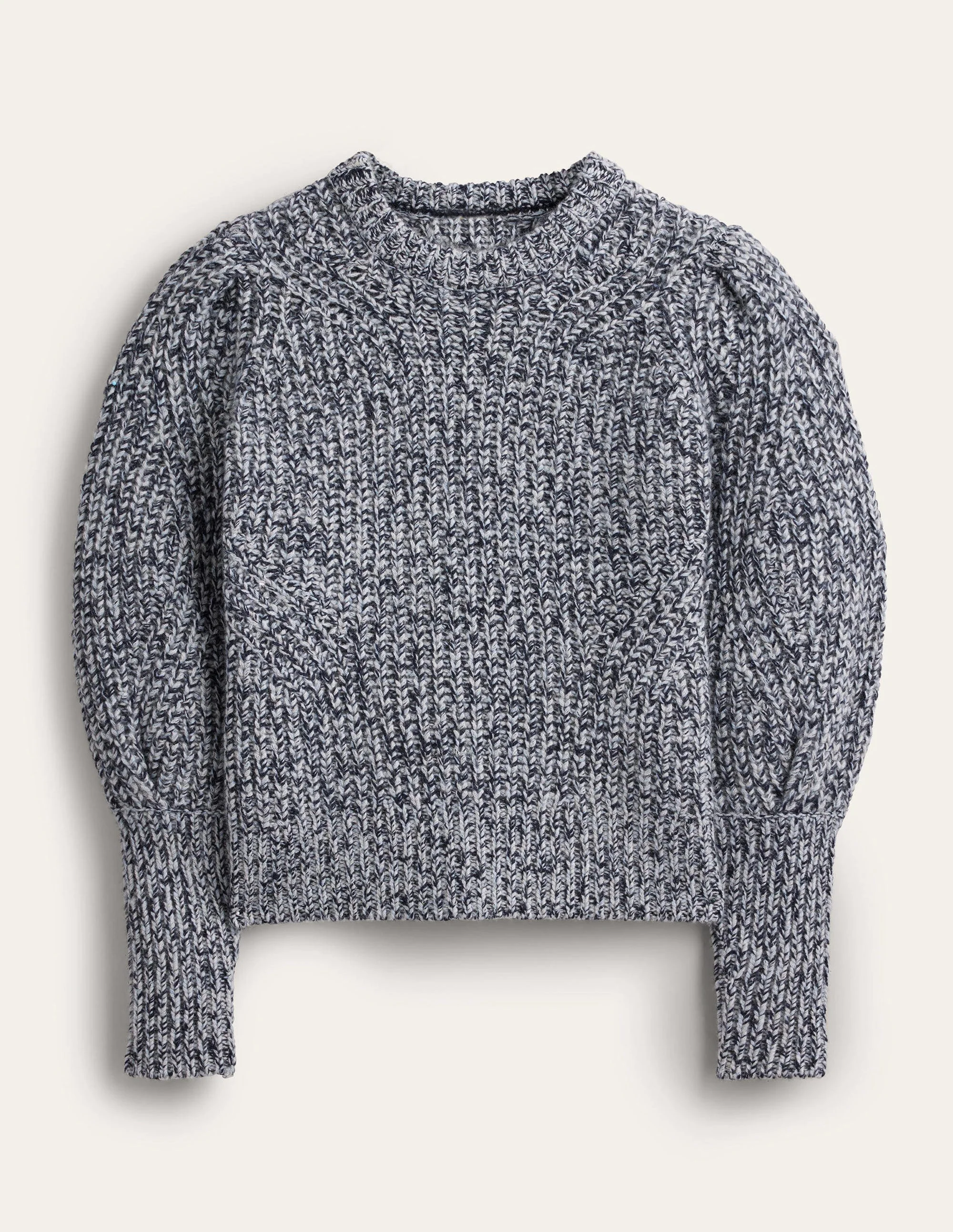 Chunky Rib Cashmere Sweater-Blues Melange - Image 5