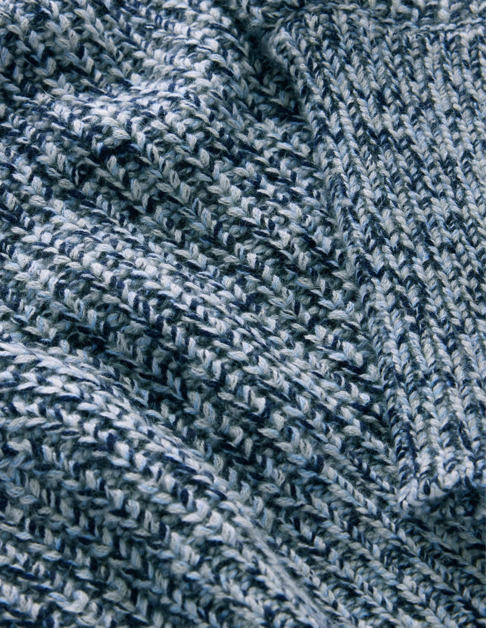Chunky Rib Cashmere Sweater-Blues Melange - Image 6