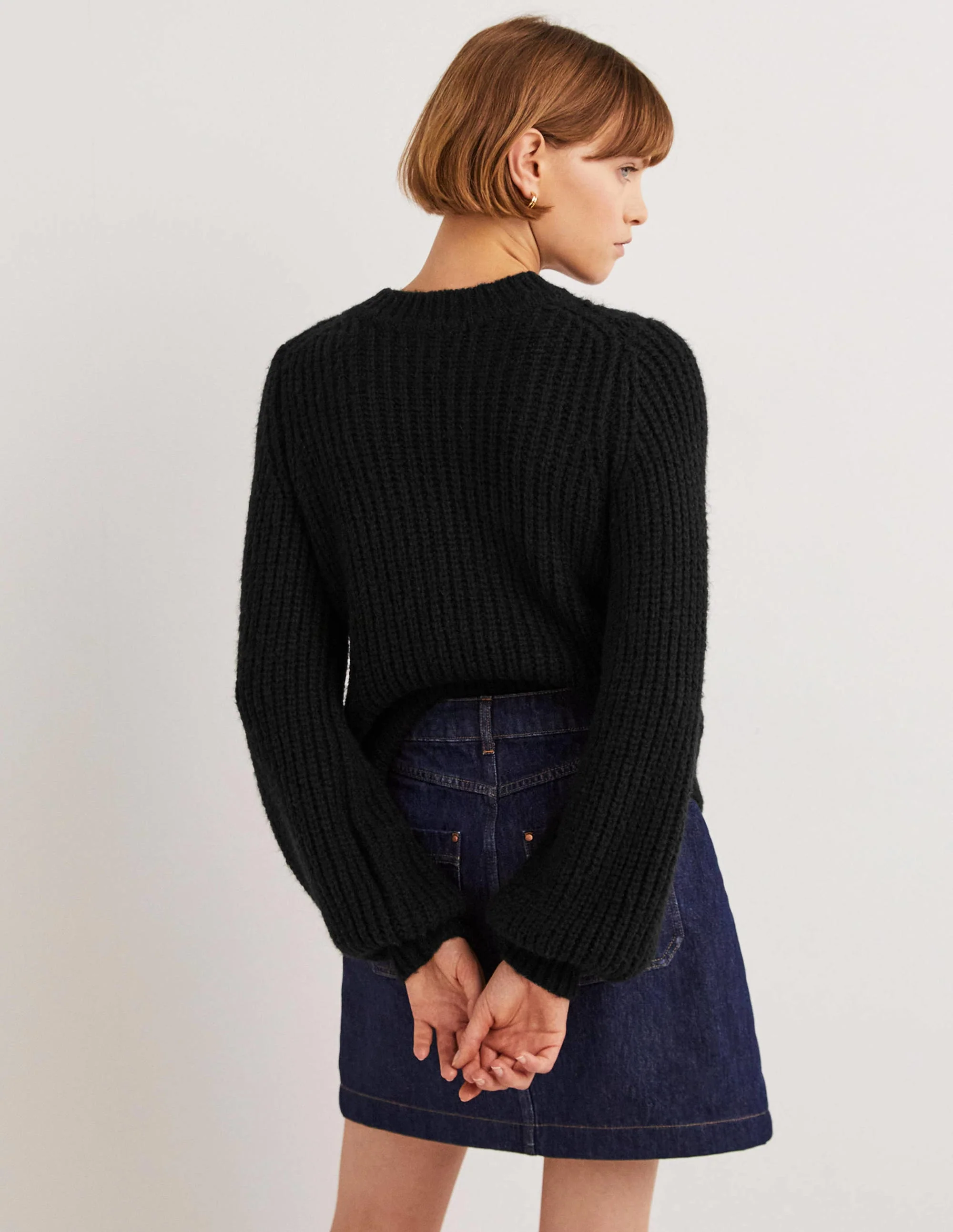 Chunky Ribbed Sweater-Black - Image 3
