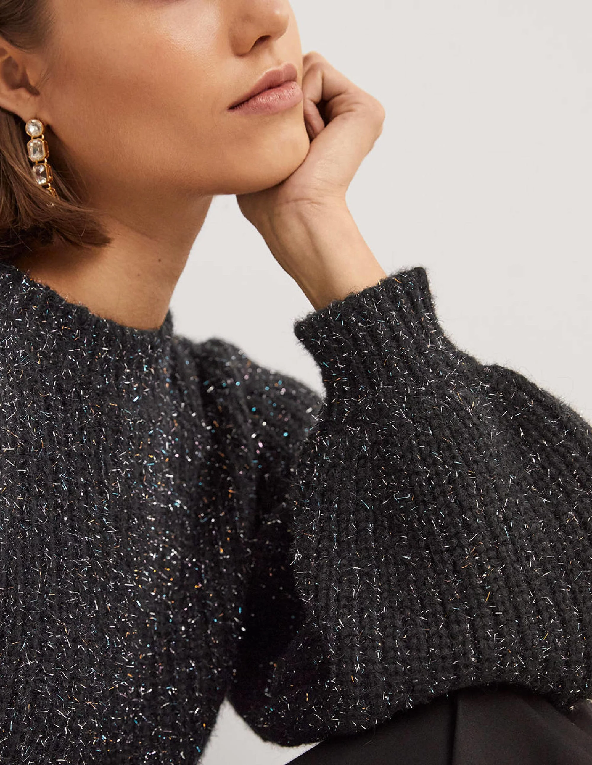 Chunky Ribbed Sweater-Black Sparkle - Image 5