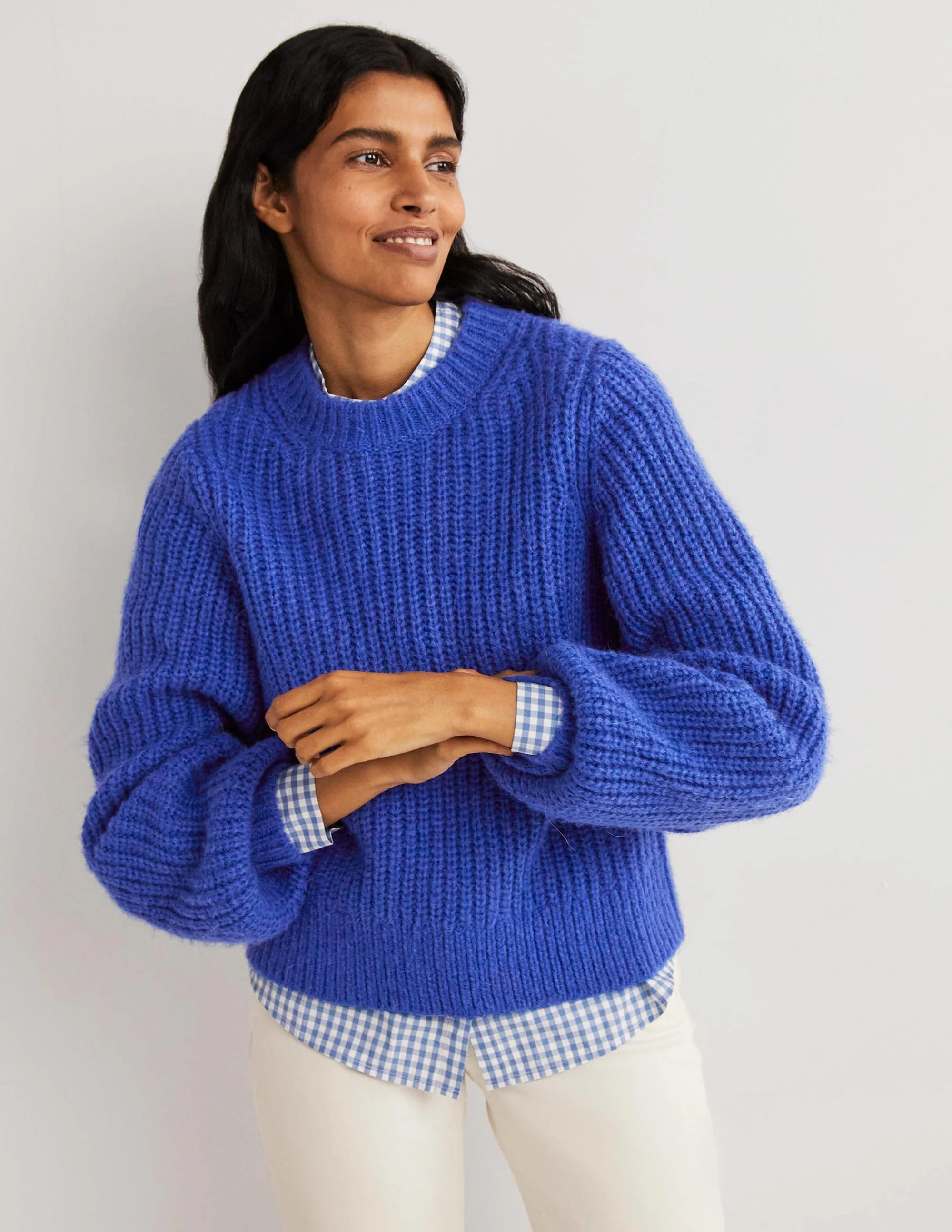 Chunky Ribbed Sweater-Cobalt Blue - Image 5