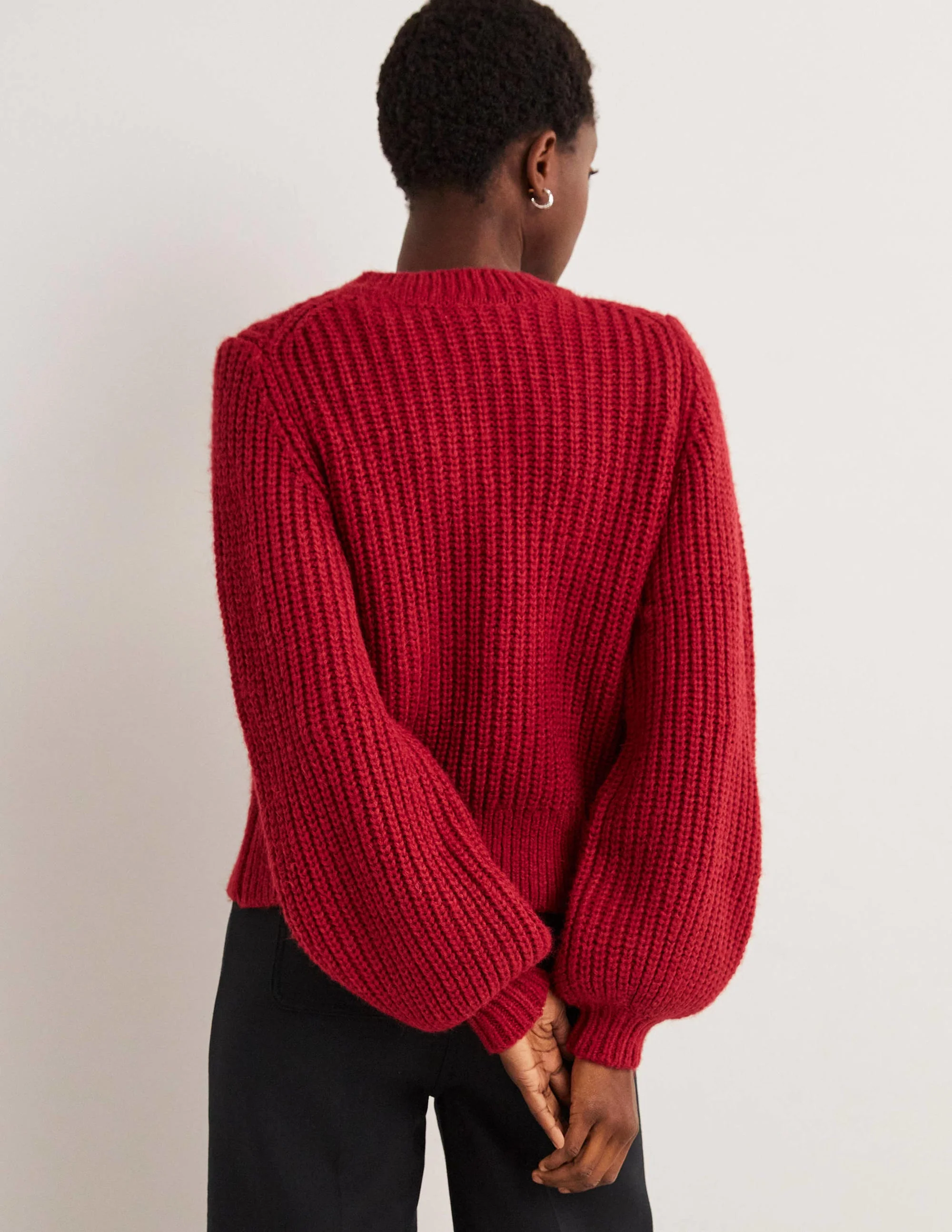 Chunky Ribbed Sweater-Ruby Red - Image 3