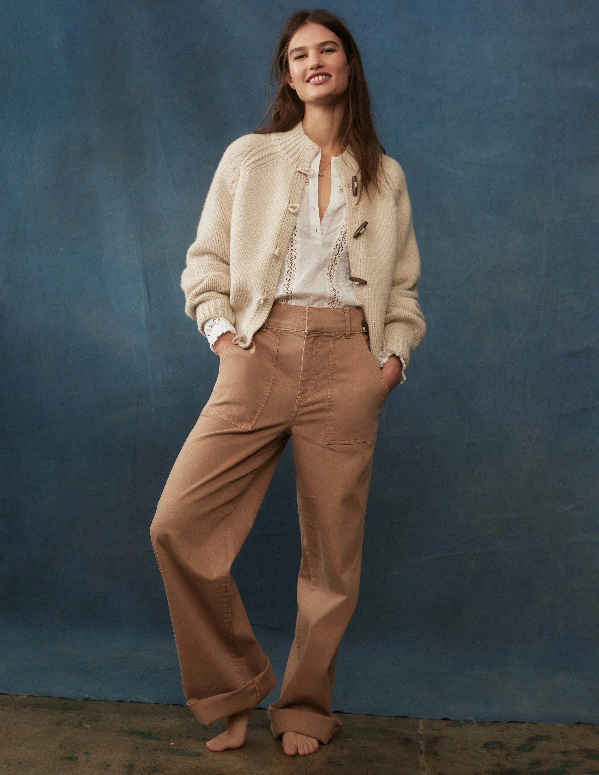 Chunky Wool Cardigan-Warm Ivory - Image 2