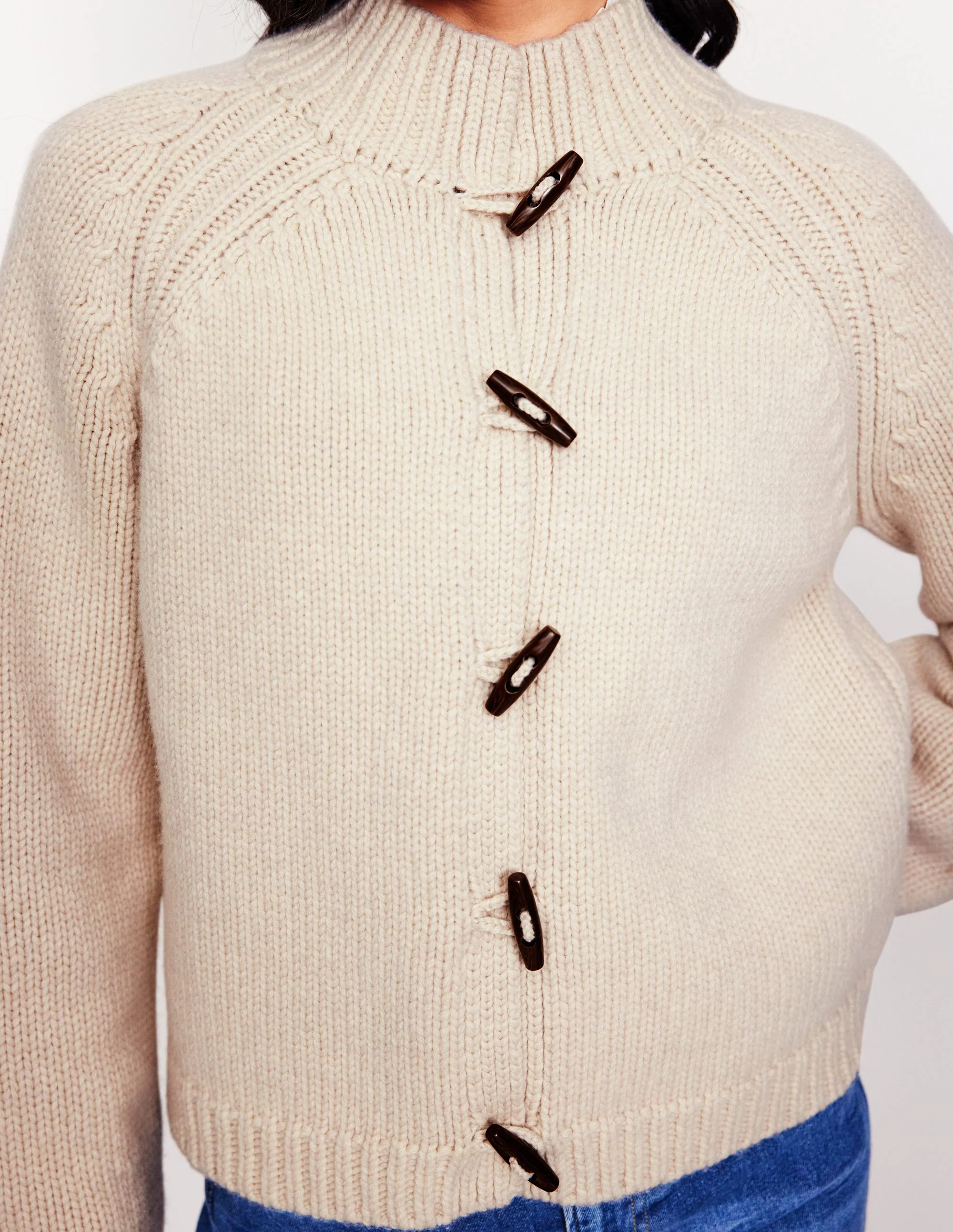Chunky Wool Cardigan-Warm Ivory - Image 3