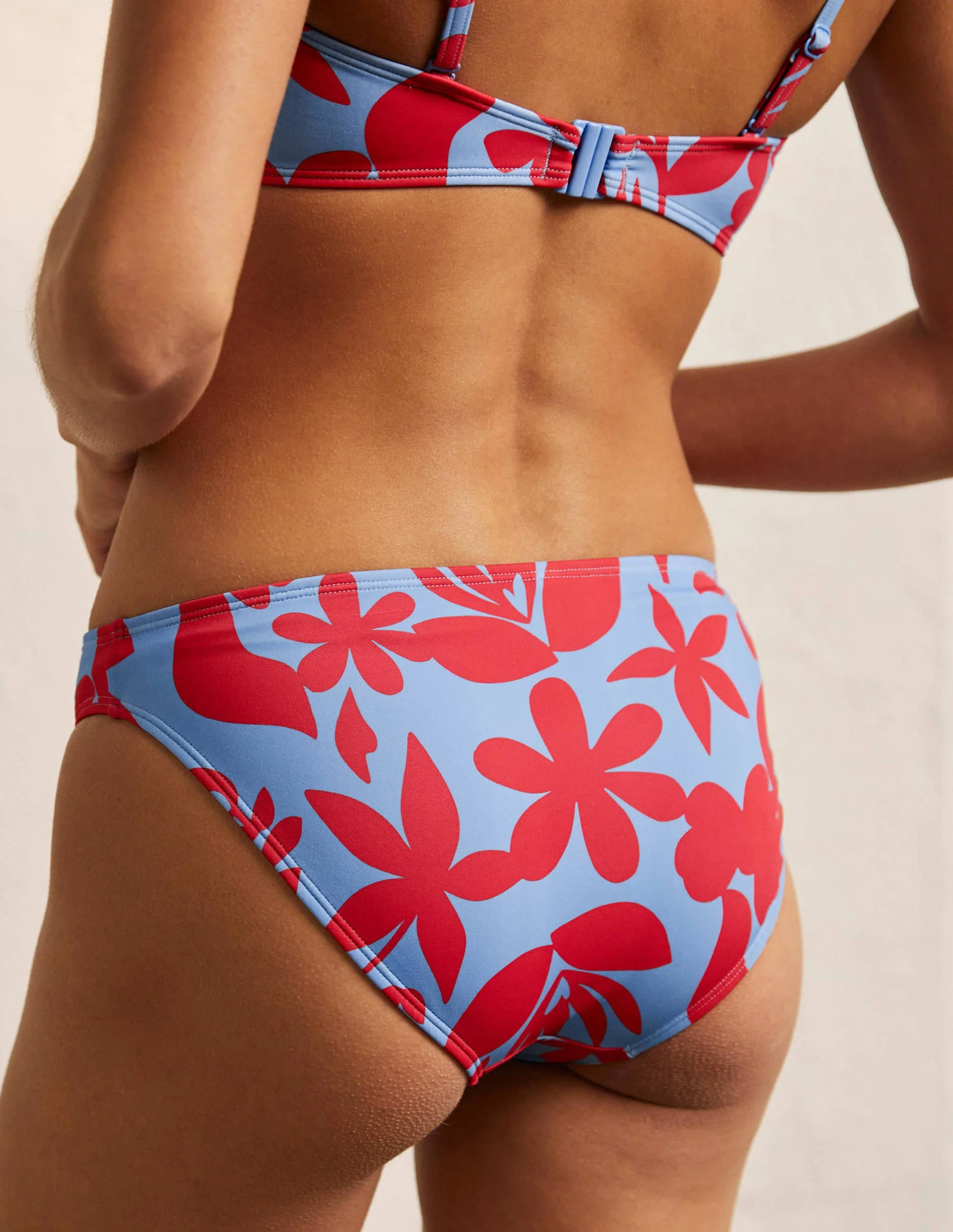 Classic Bikini Bottoms-Dusty Blue, Abstract Leaf - Image 3