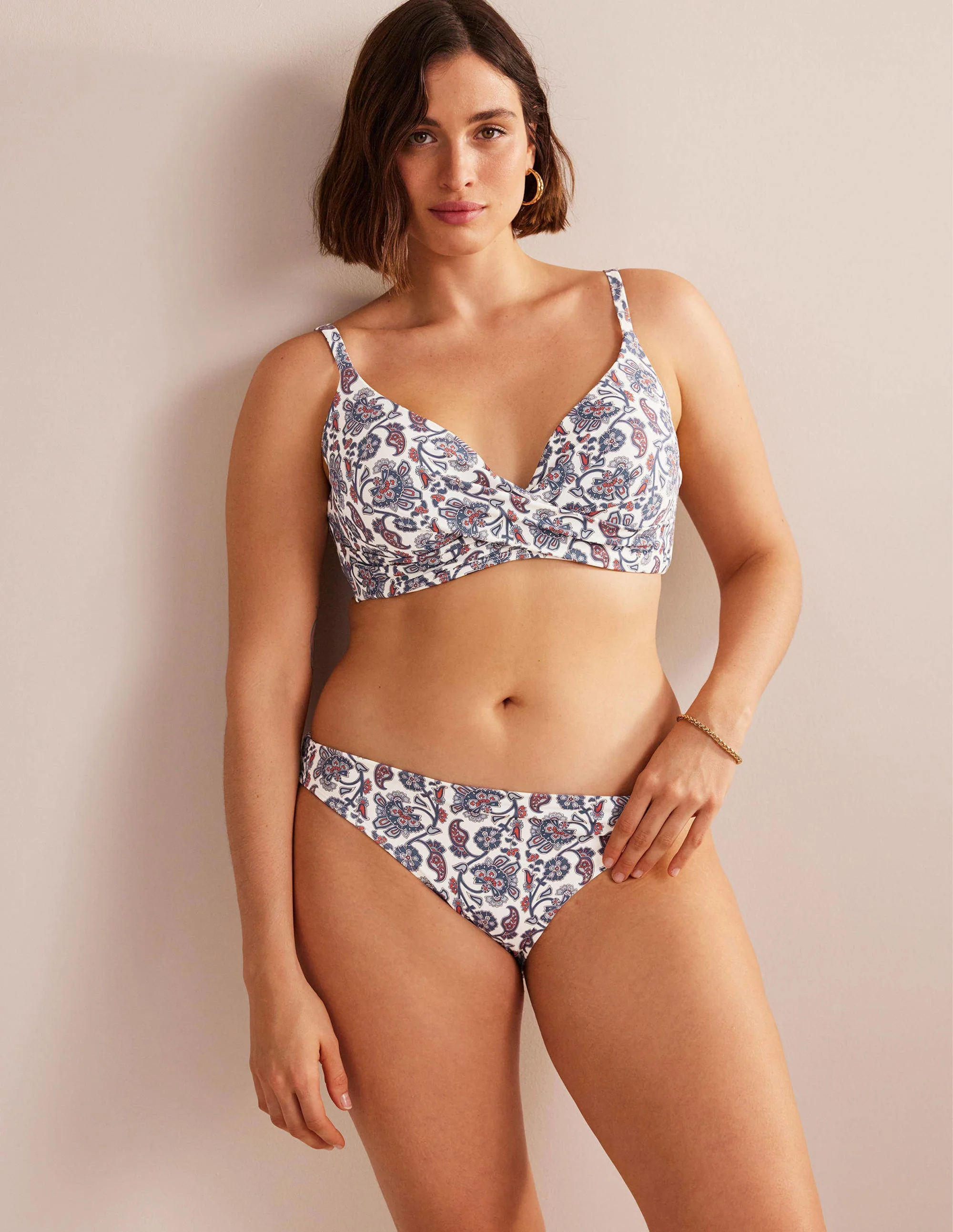 Classic Bikini Bottoms-Ivory, Blue Paisley - Image 5