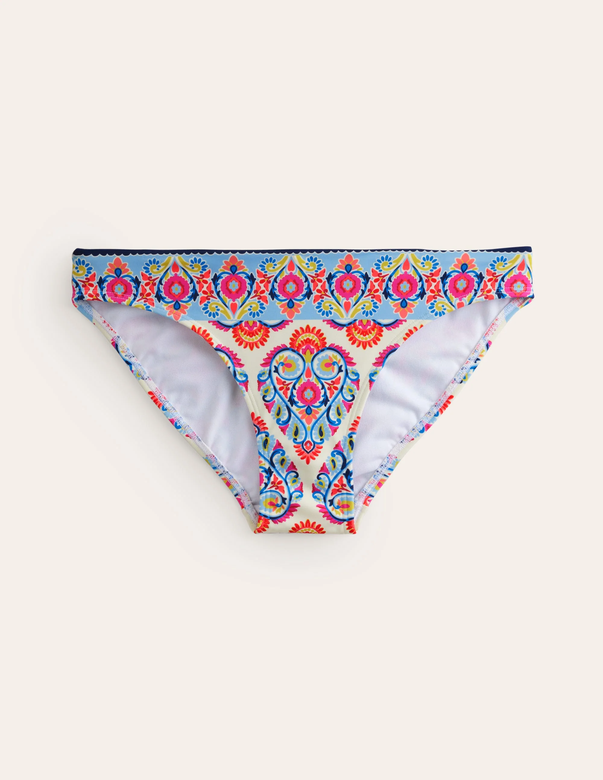Classic Bikini Bottoms-Ivory, Flora Stamp - Image 5