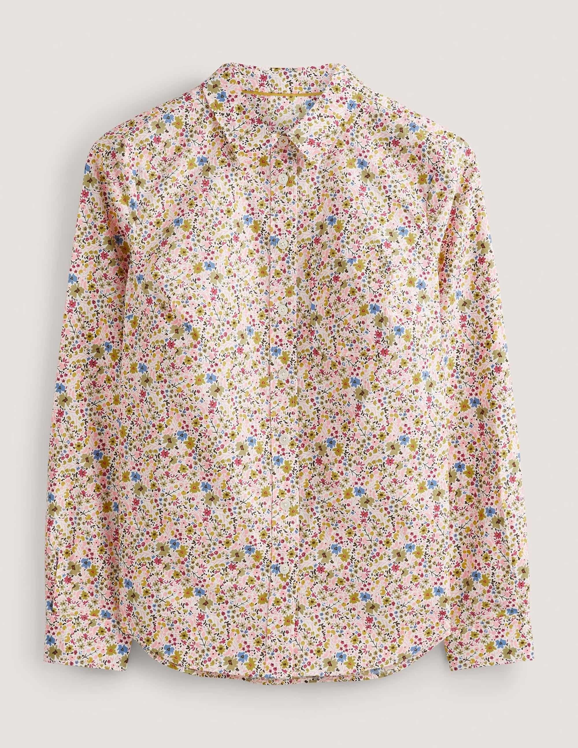 Classic Cotton Shirt-Ivory, Abstract Ditsy - Image 5