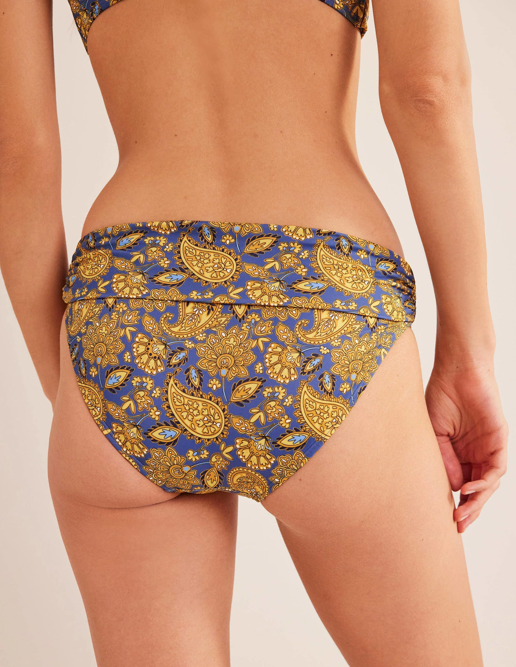 Classic Fold Bikini Bottoms-Harvest Gold, Paisley Terrace - Image 3
