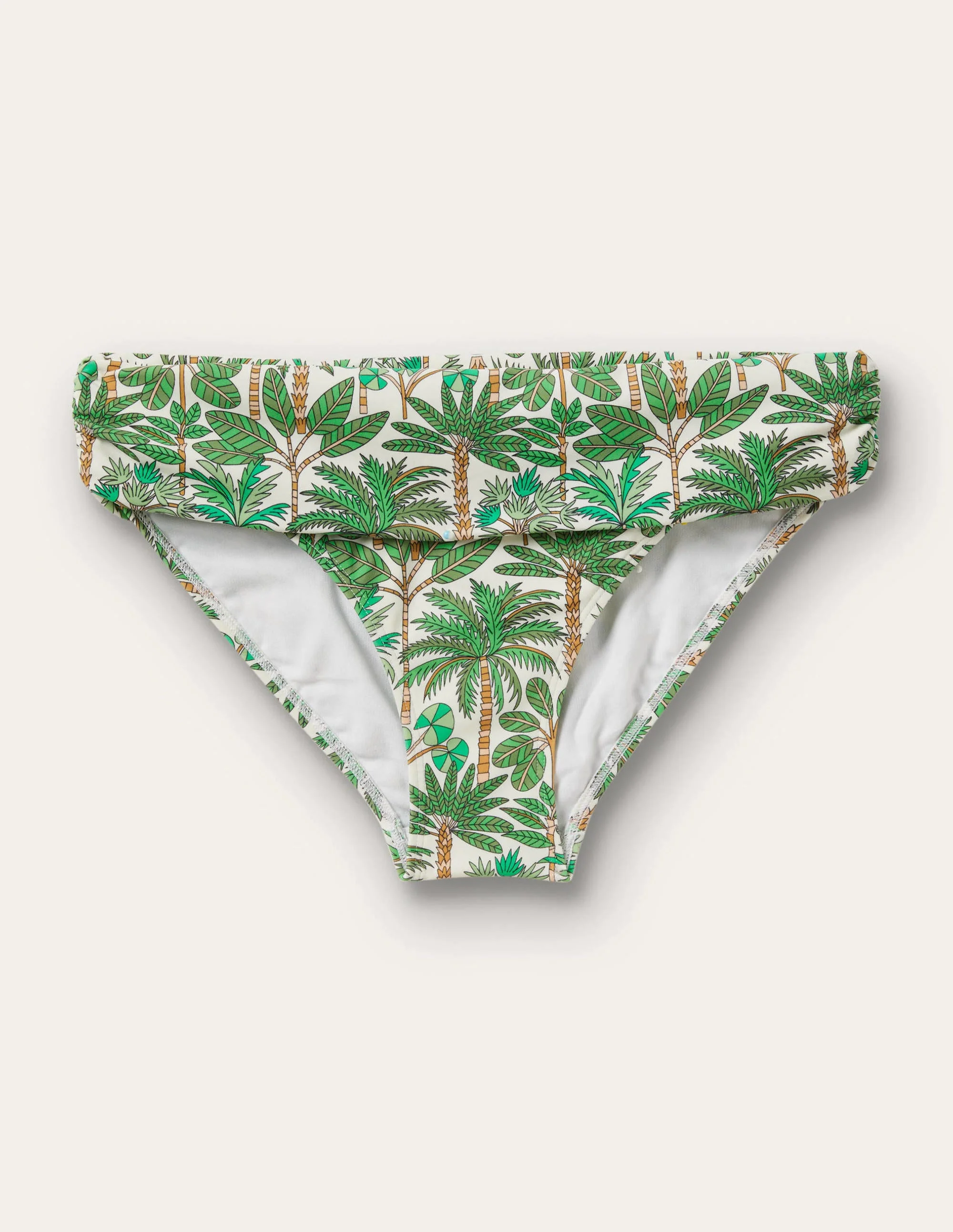 Classic Fold Bikini Bottoms-Ivory, Palm Forest - Image 6