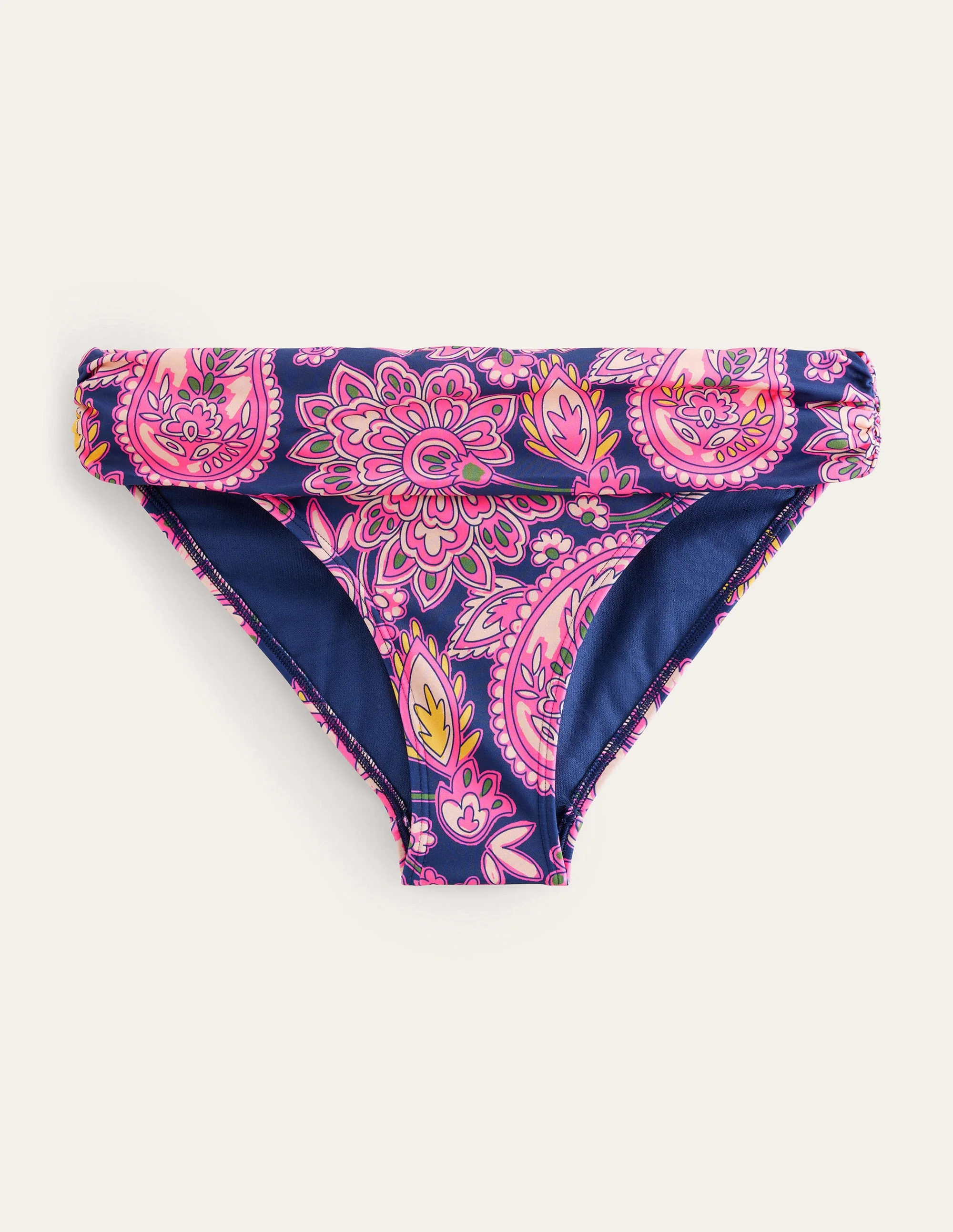 Classic Fold Bikini Bottoms-Navy, Paisley Terrace - Image 7