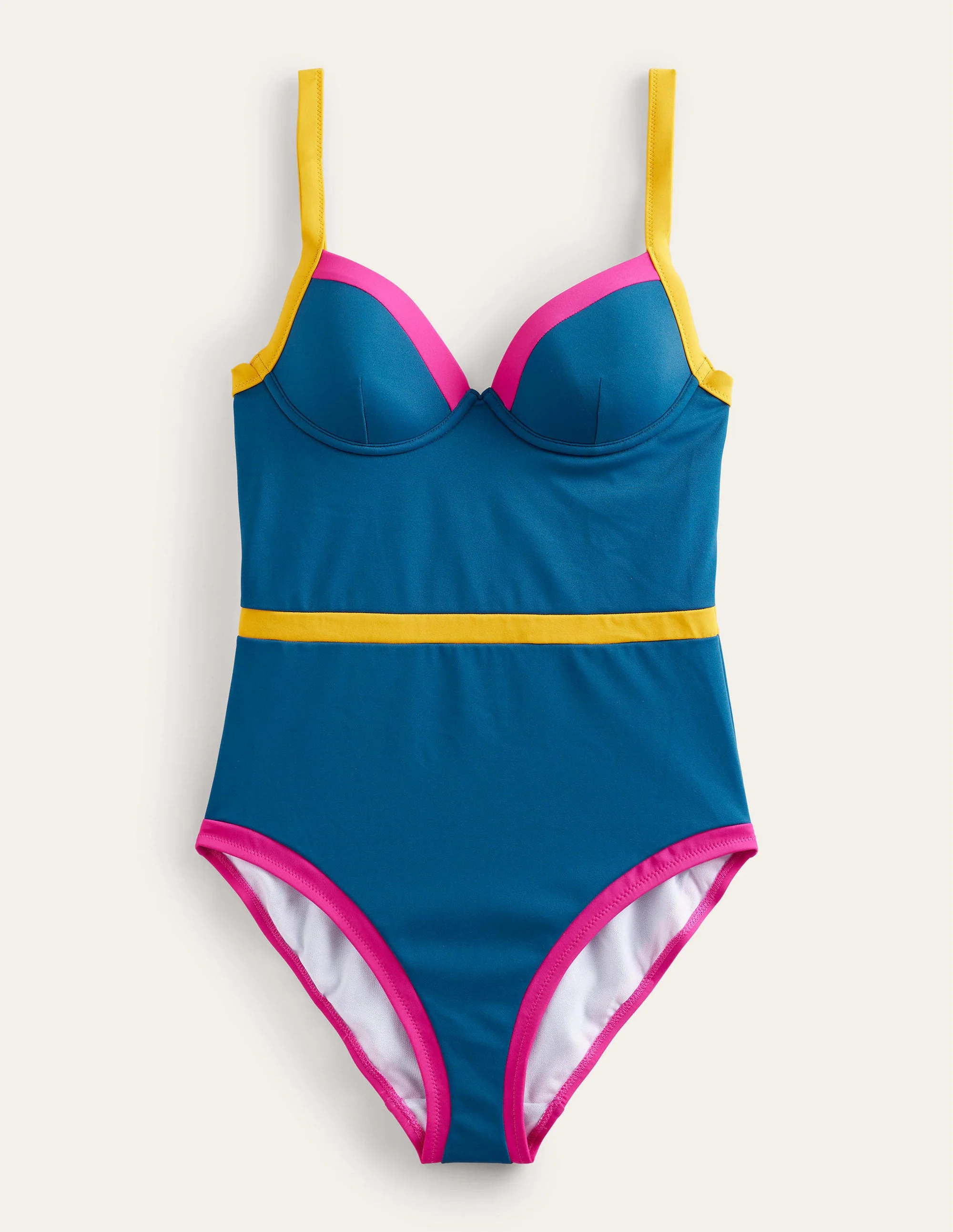 Colour Pop Cup Size Swimsuit-Blue, Yellow Colourblock - Image 5