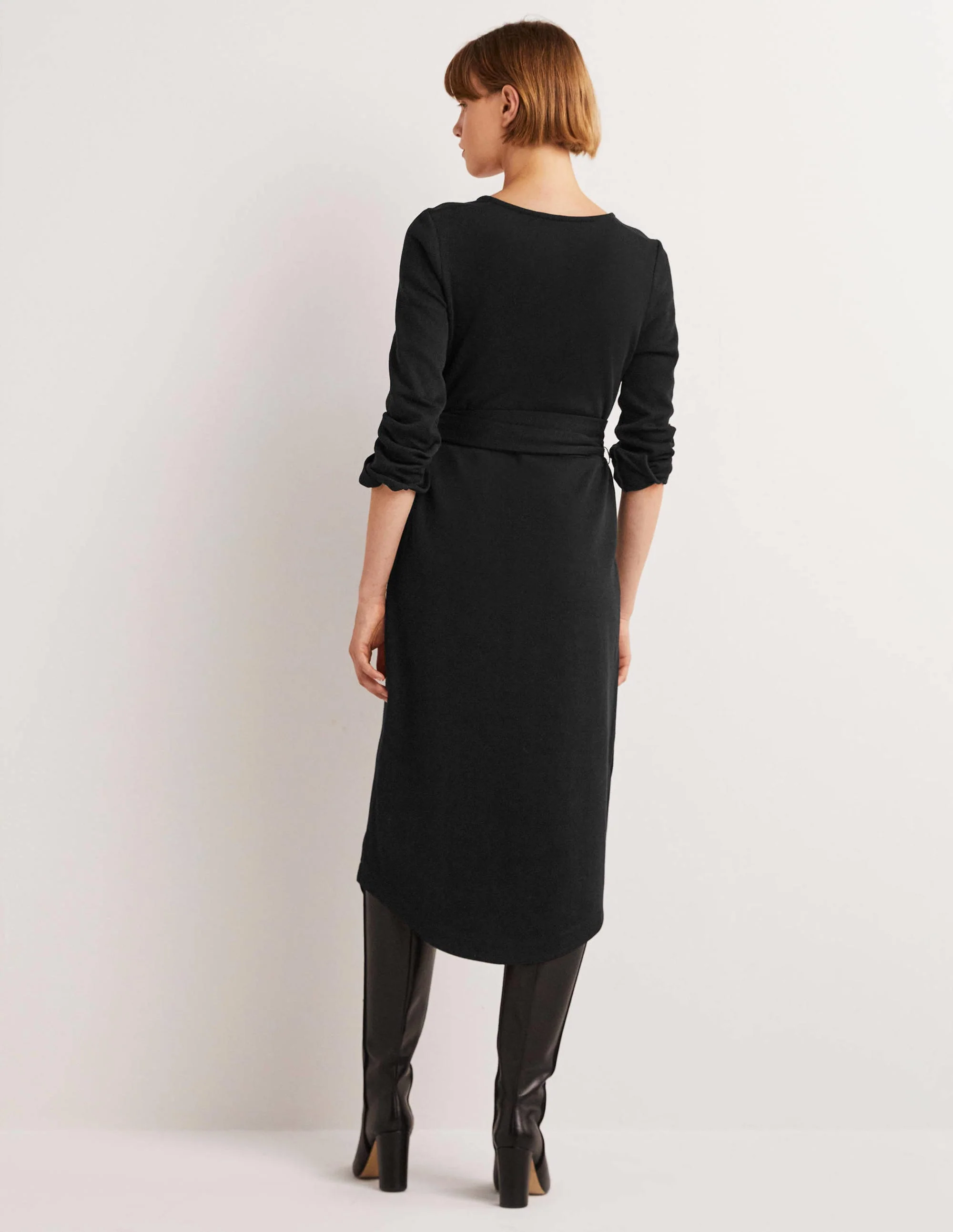 Column Jersey Midi Dress-Black - Image 3