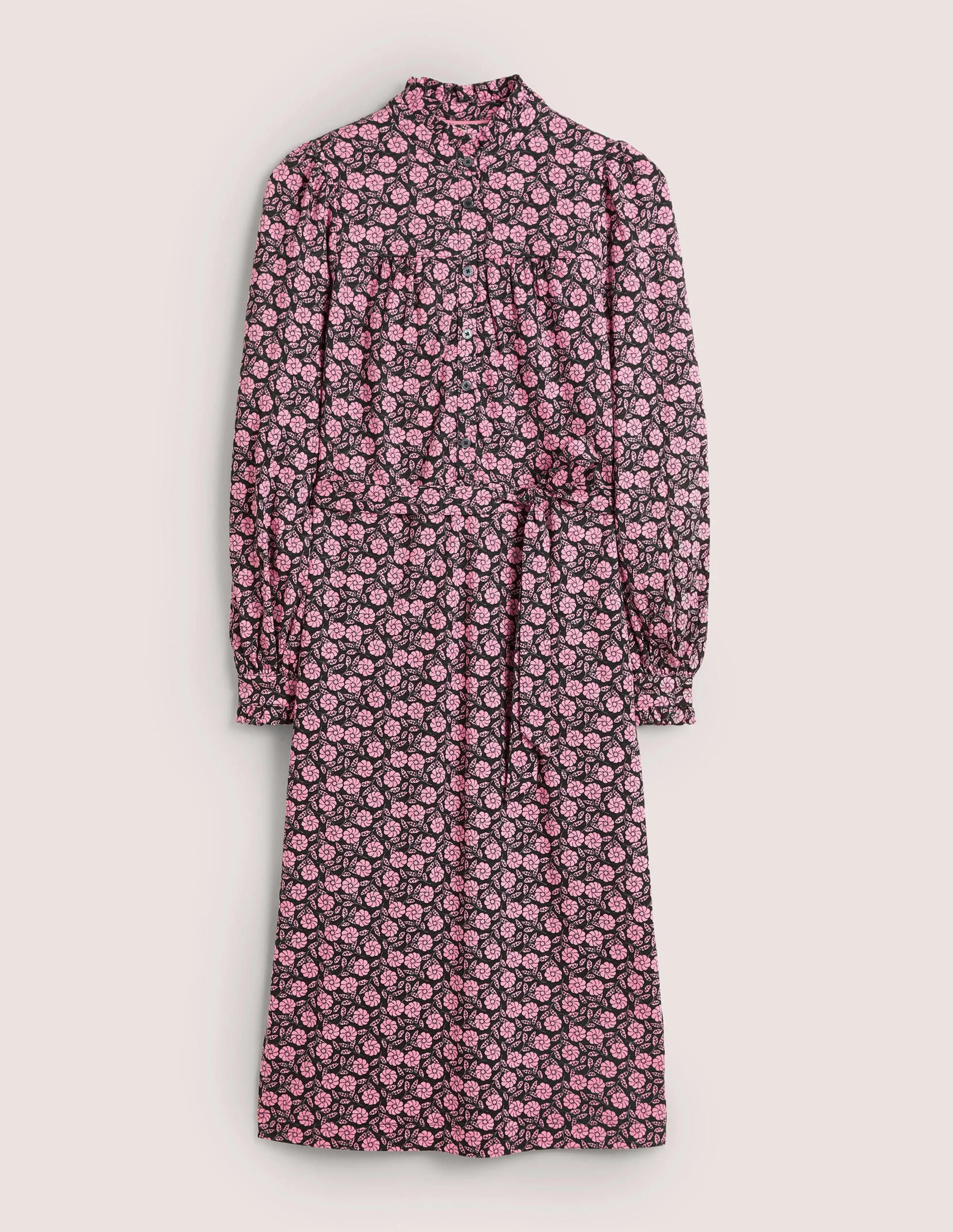Column Jersey Midi Shirt Dress-Wild Rose, Botanica - Image 5