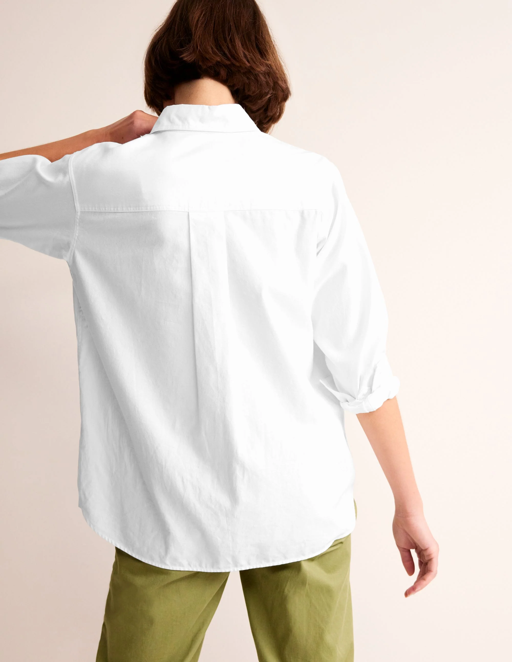 Connie Relaxed Cotton Shirt-White - Image 3