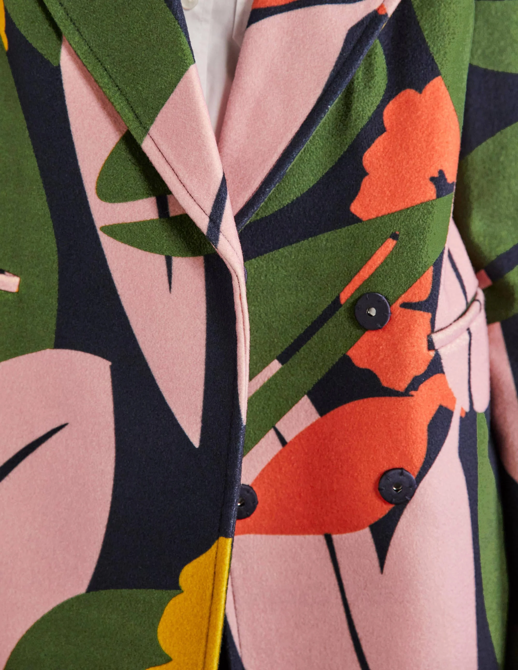 Constance Printed Wool Coat-French Navy, Abstract Bloom - Image 2