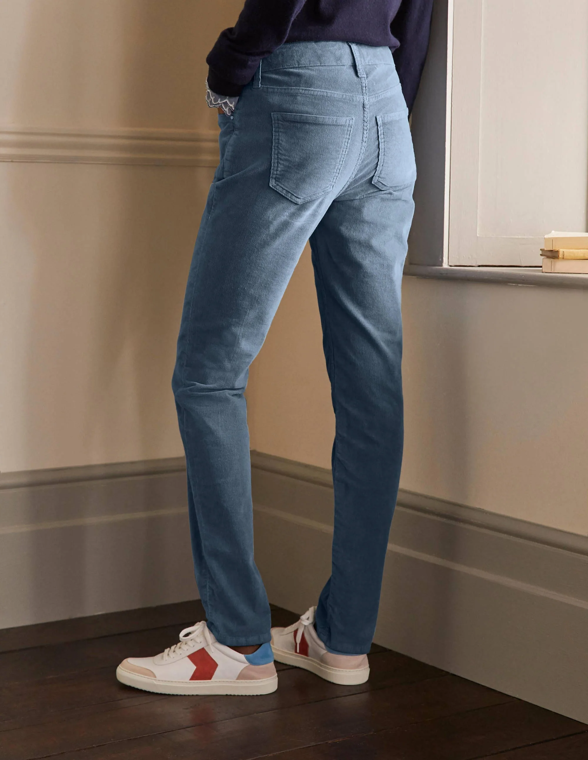 Cord Girlfriend Jeans-Airforce - Image 3