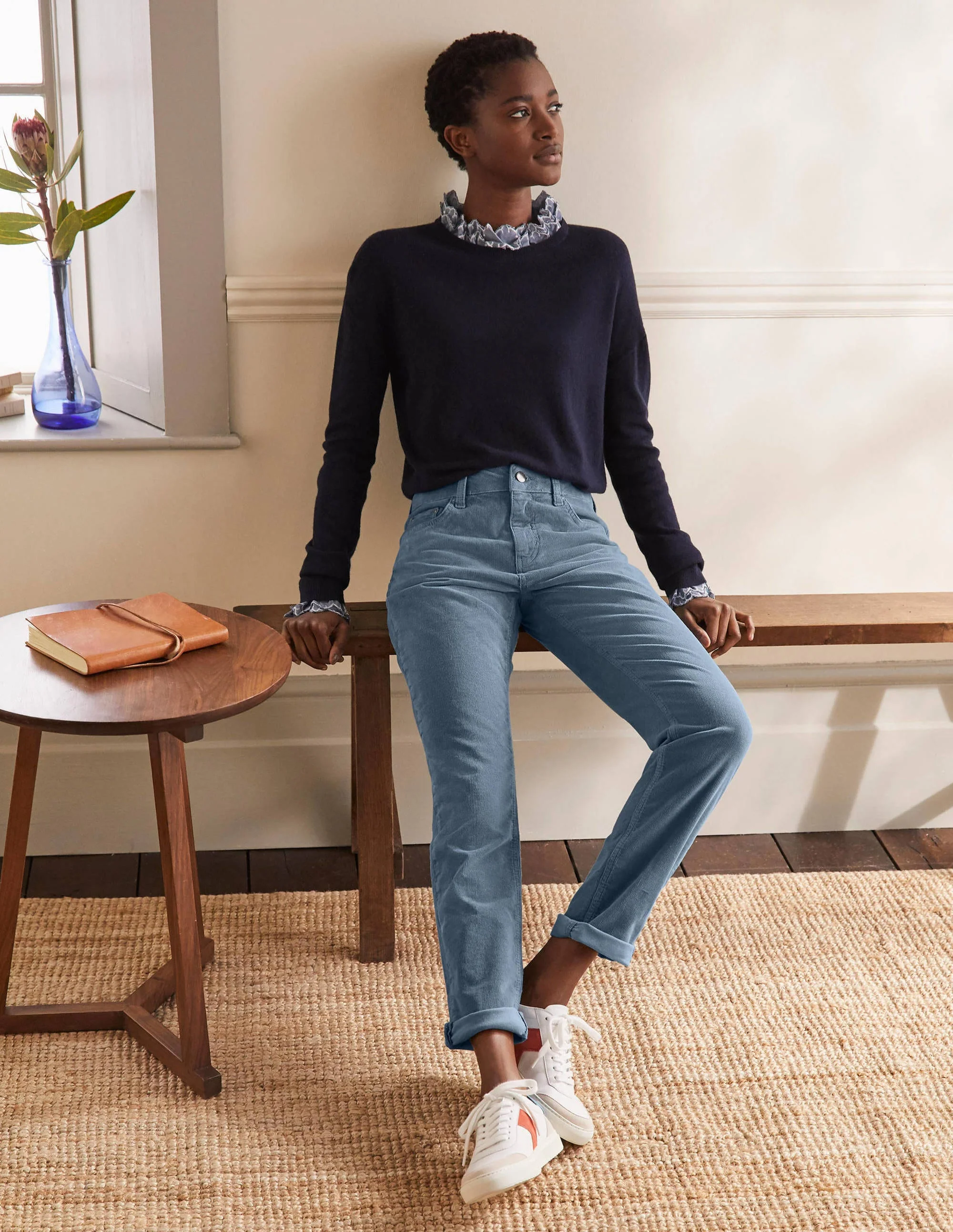 Cord Girlfriend Jeans-Airforce - Image 6