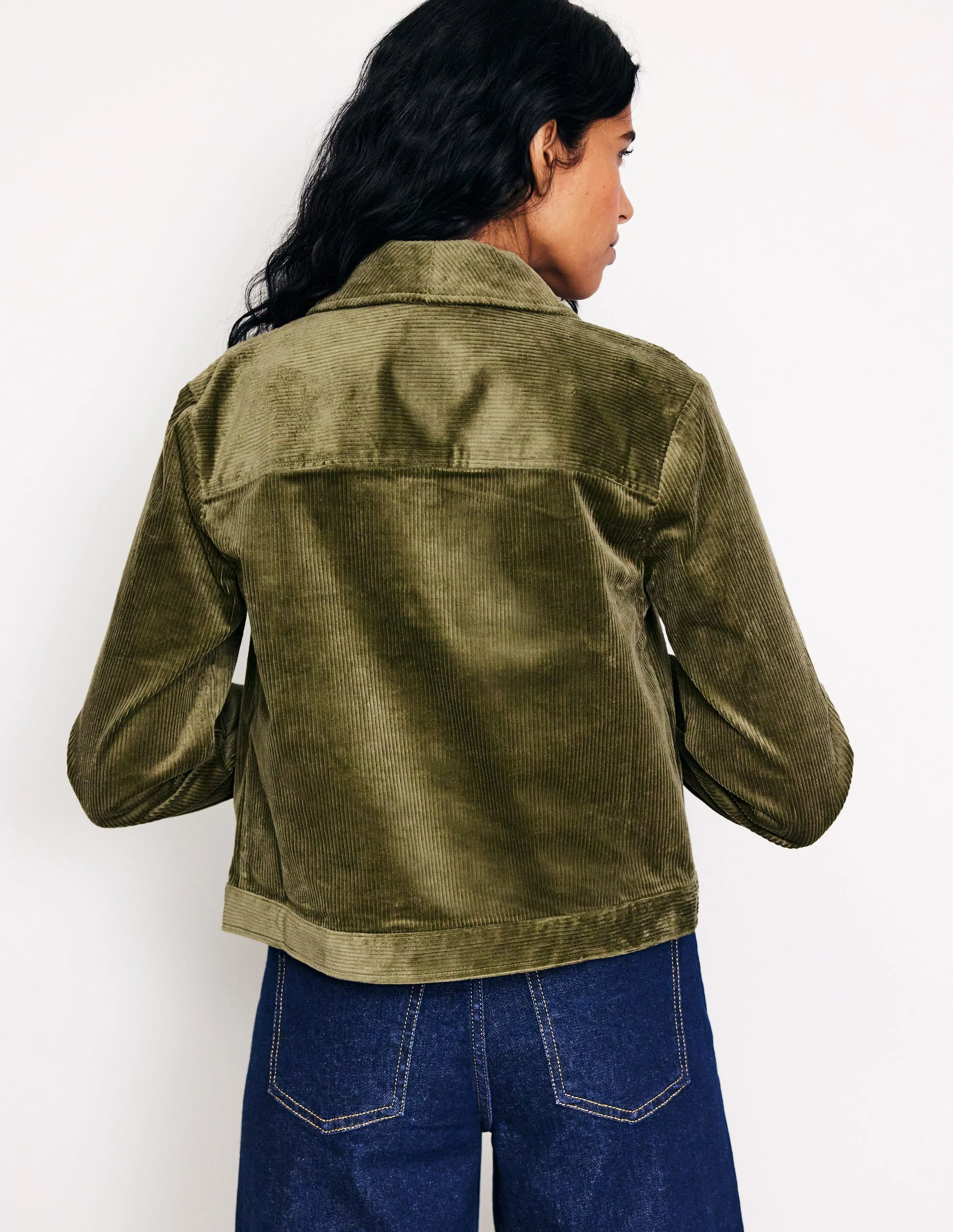 Cord Zip Through Jacket-Winter Moss - Image 3