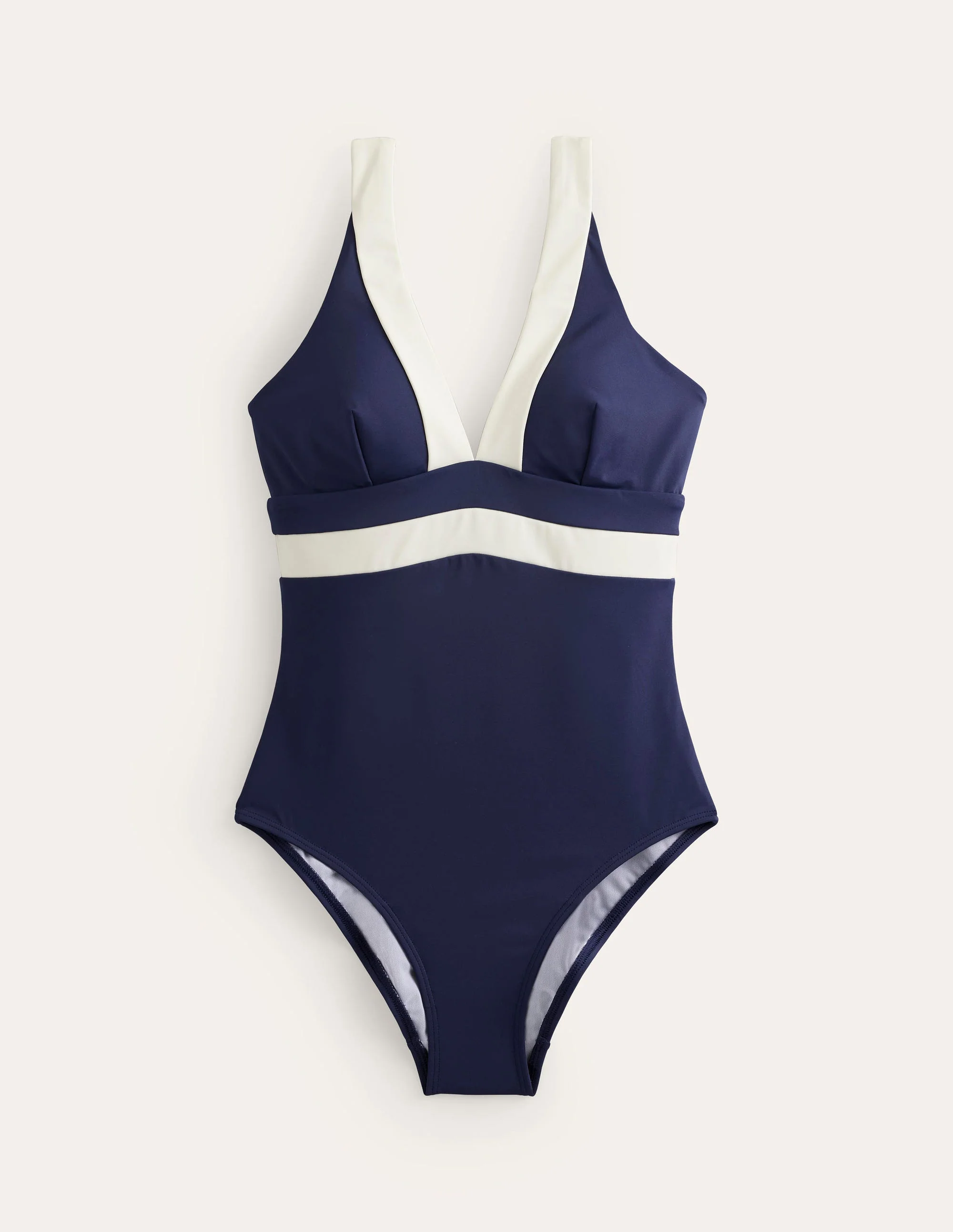 Core Panel Swimsuit-Navy, Ivory Colourblock - Image 5