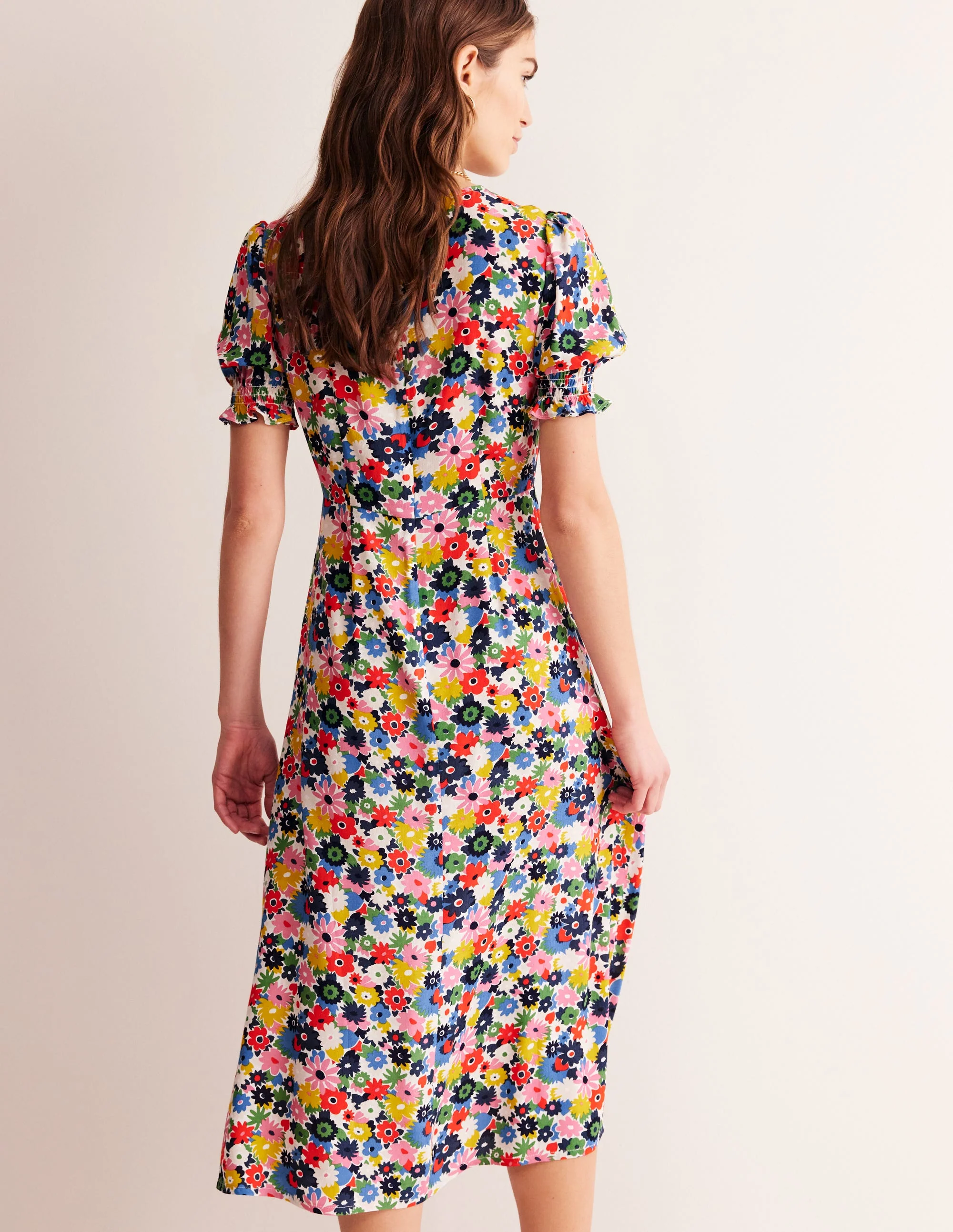 Corinne Midi Tea Dress-Multi, Paintbox Ditsy - Image 4
