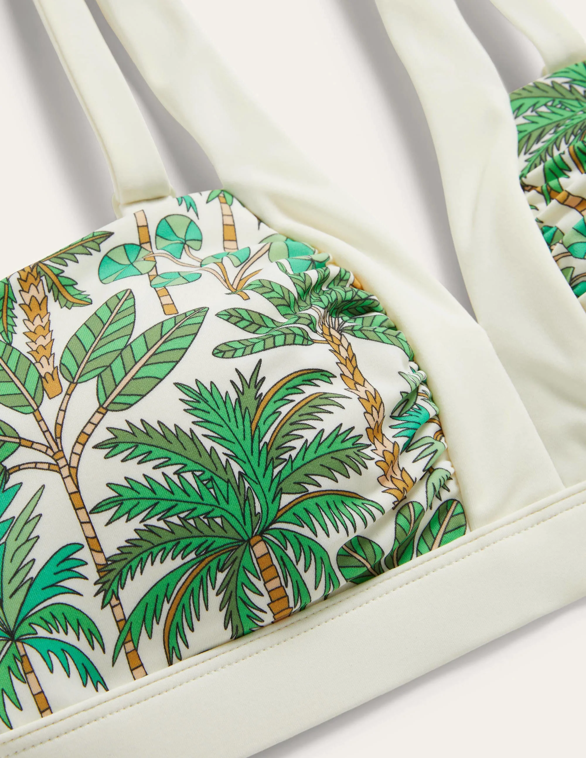 Corsica V-neck Bikini Top-Ivory, Palm Forest - Image 5