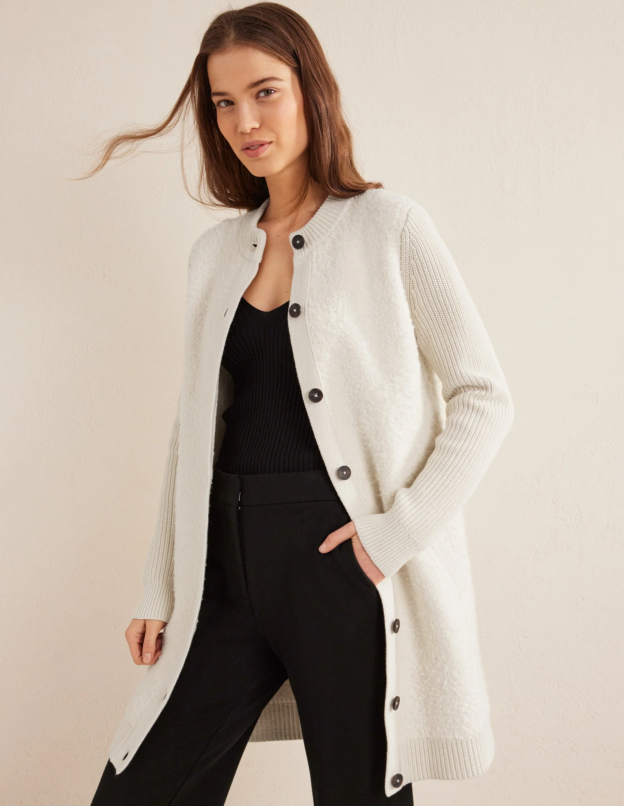 Cosy Boucle Coatigan-Warm Ivory