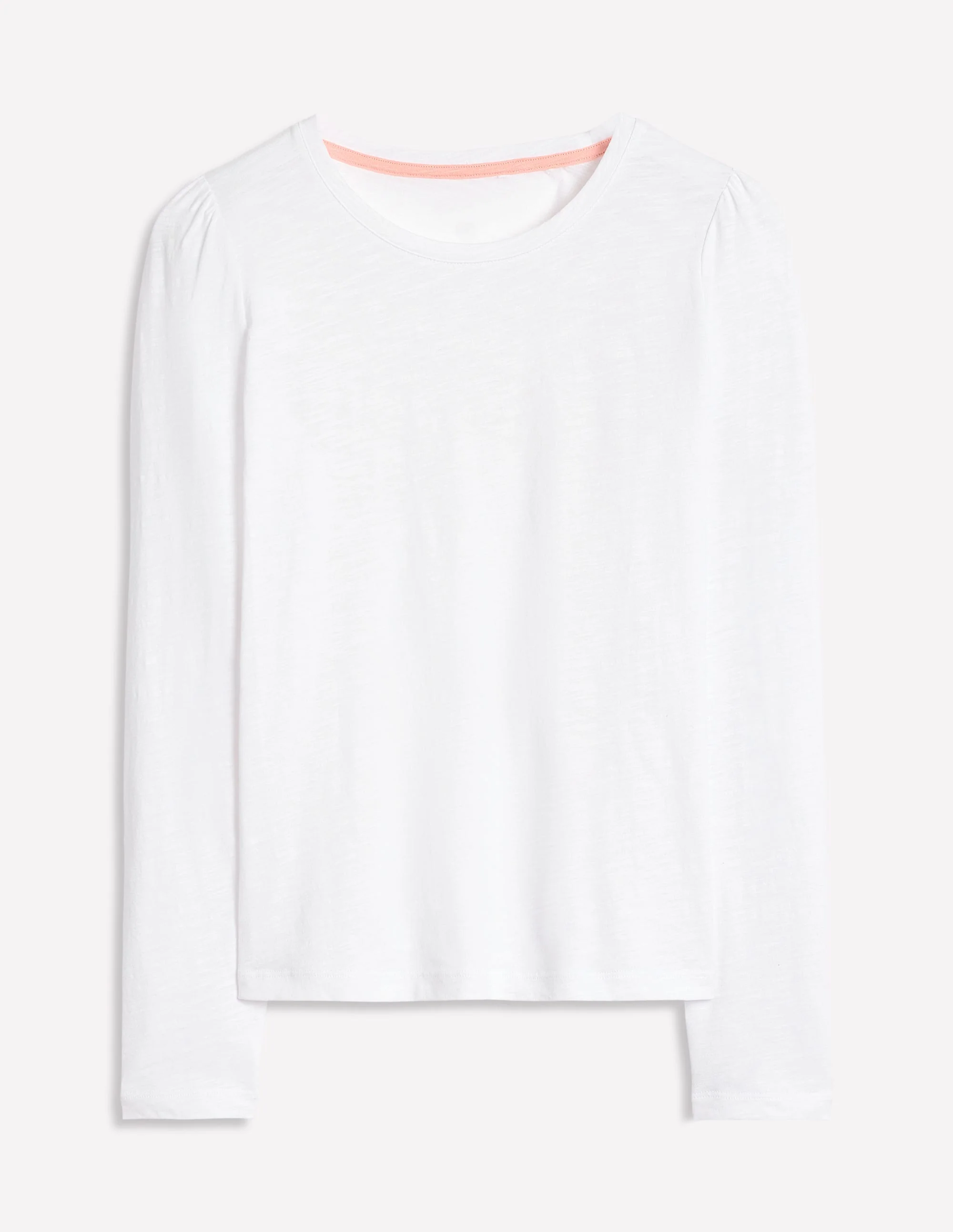 Cotton Crew Long Sleeve Top-White - Image 4