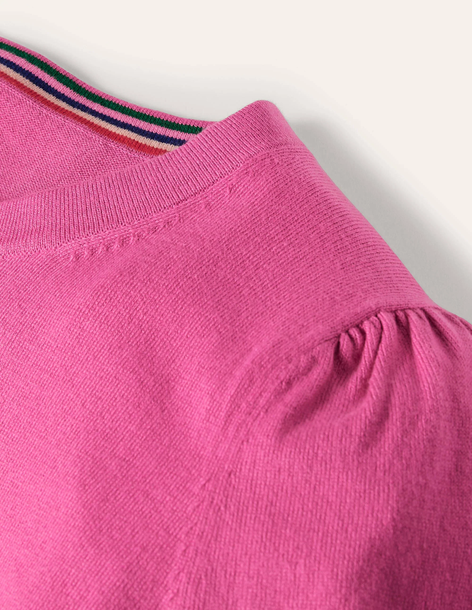 Cotton Crew Neck Sweater-Candy Pink - Image 6