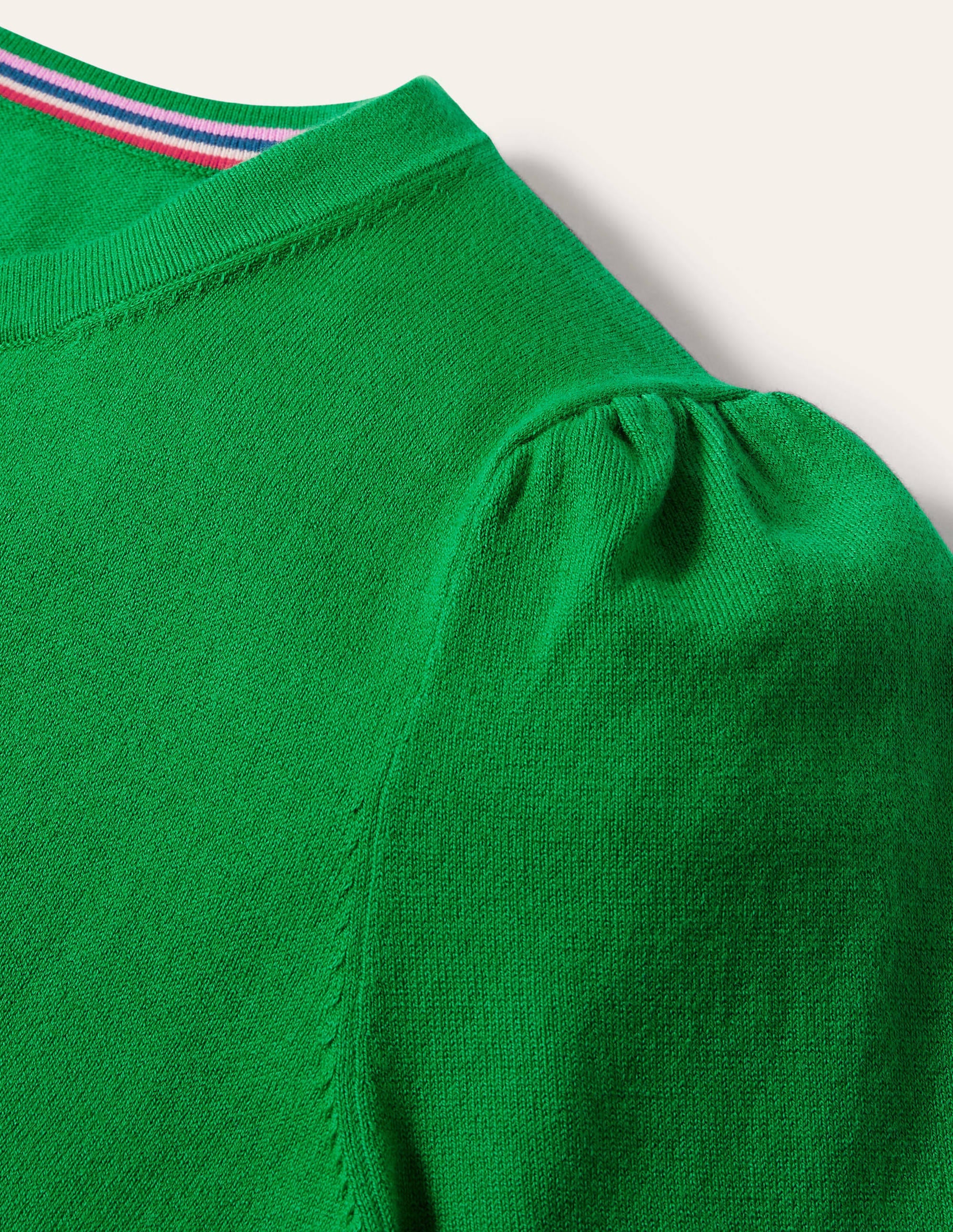 Cotton Crew Neck Sweater-Highland Green - Image 5