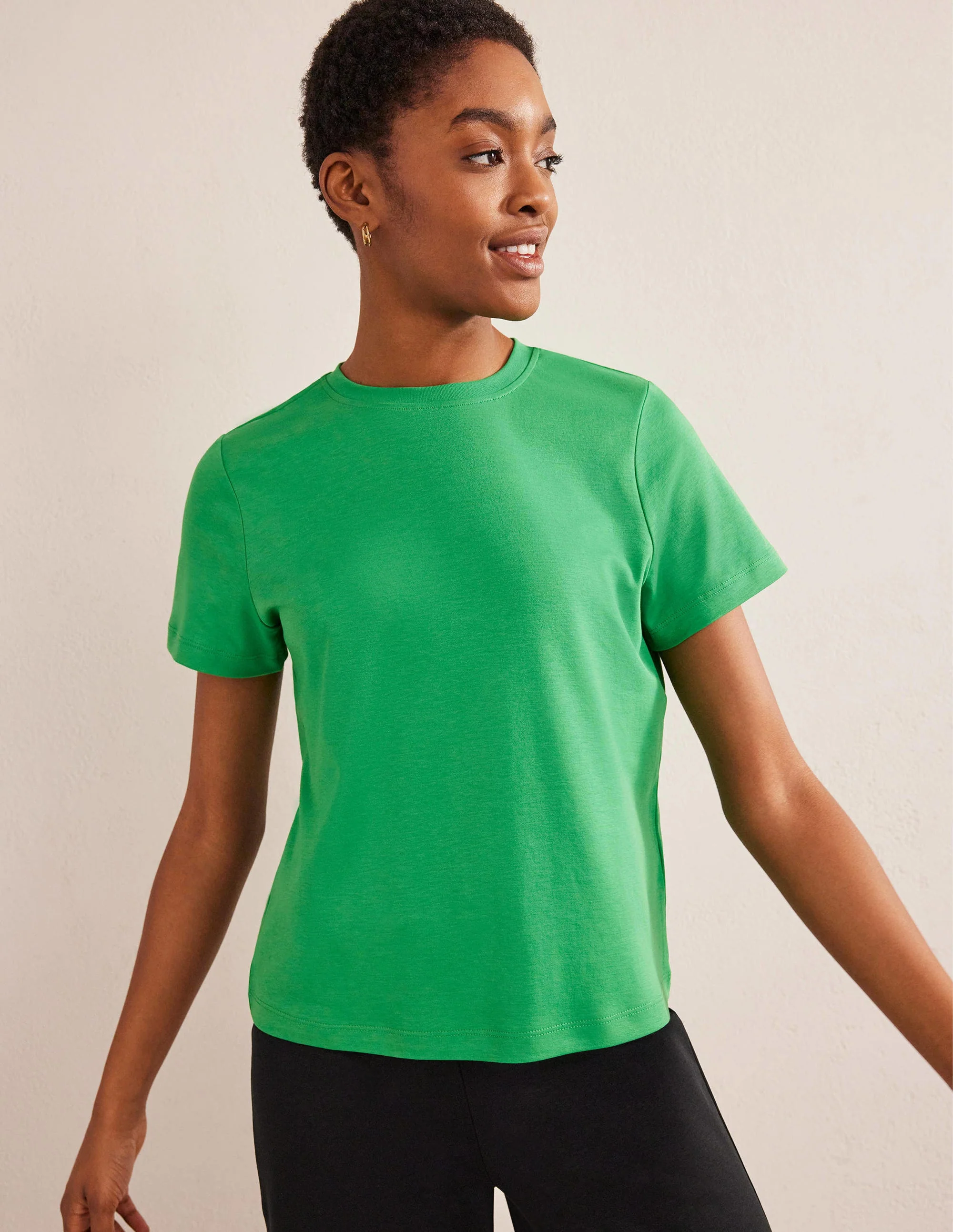 Cotton Crew Neck T-Shirt-Green Bee - Image 4