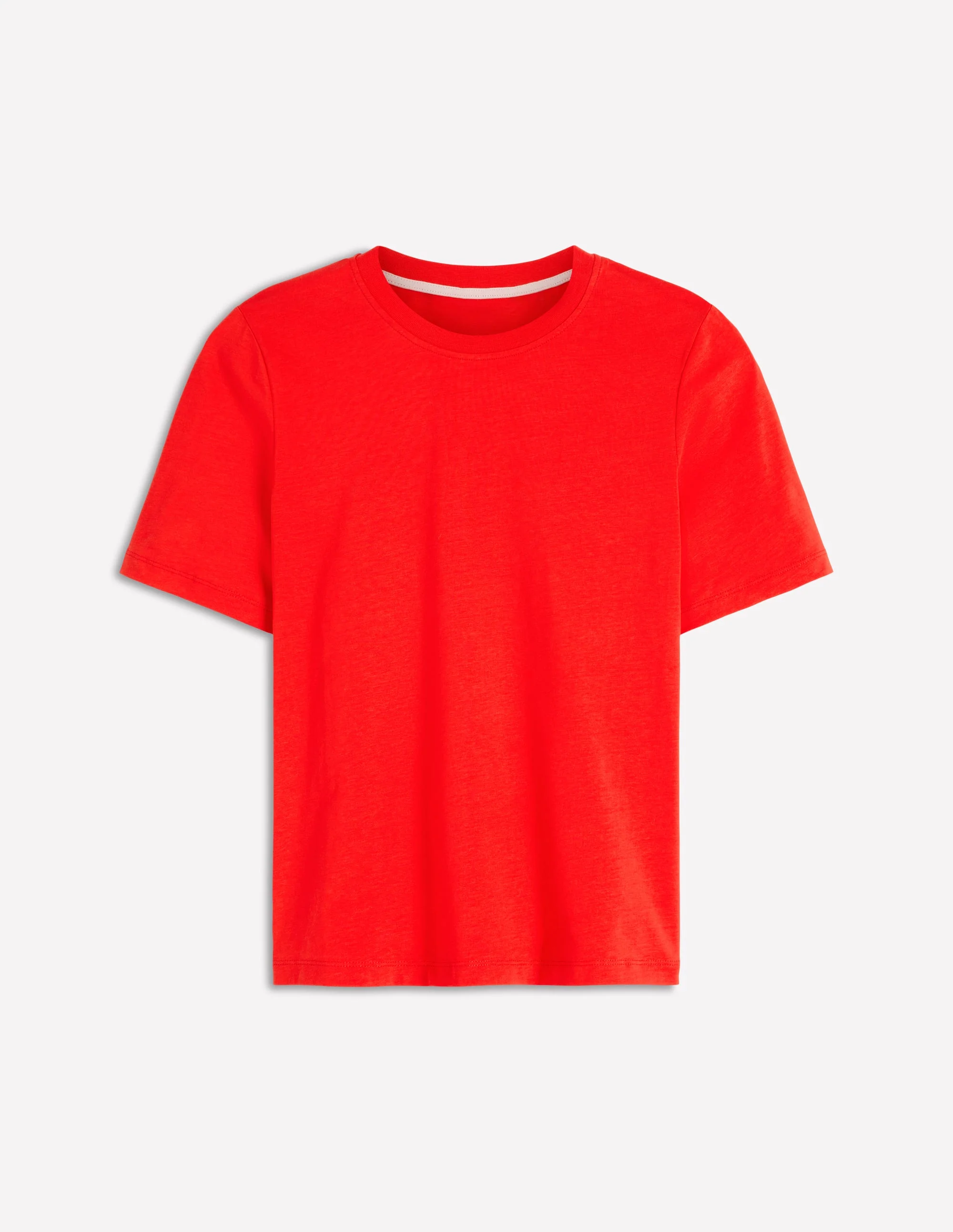 Cotton Crew Neck T-shirt-Red - Image 6