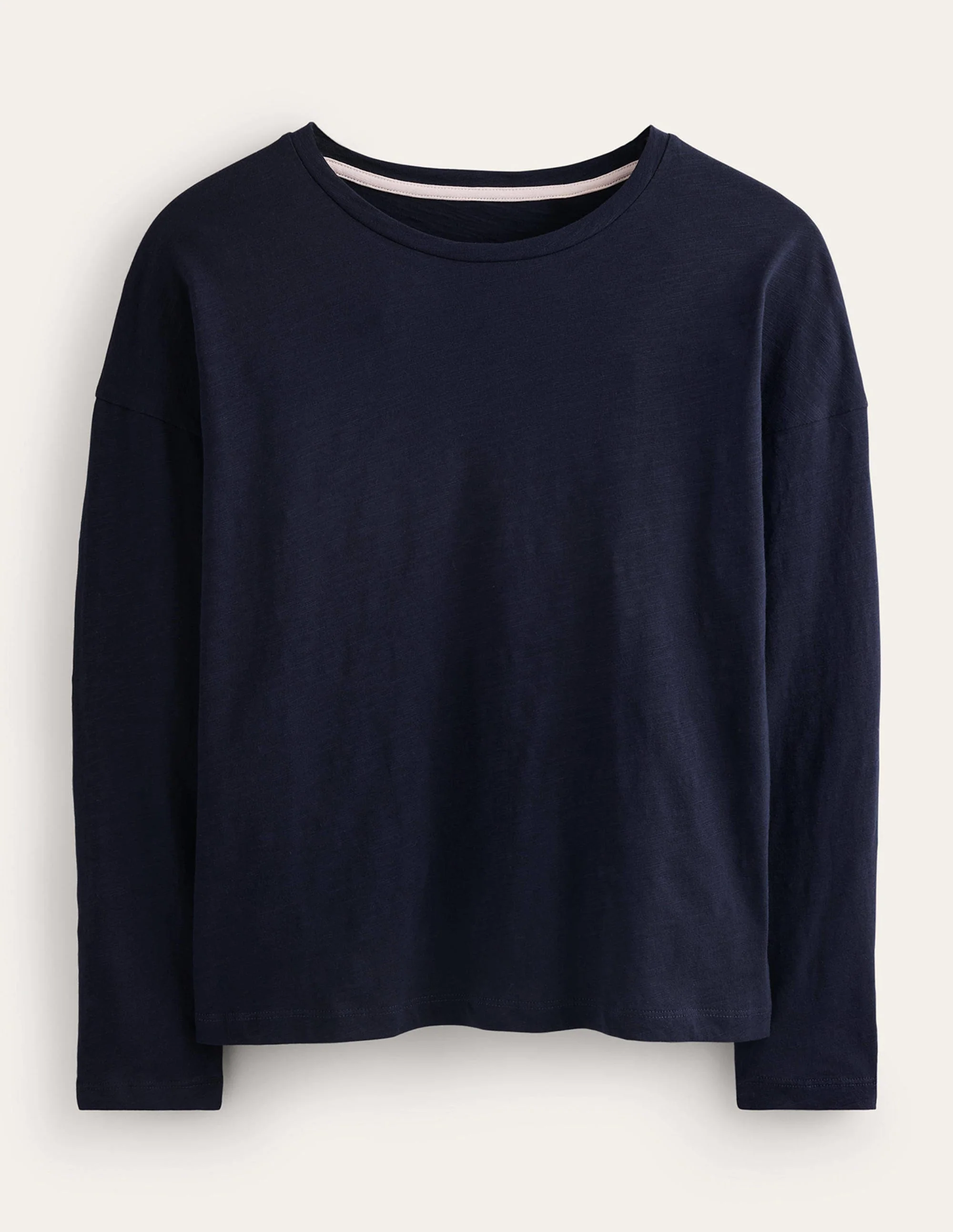 Cotton Dropped Shoulder Top-Navy - Image 5