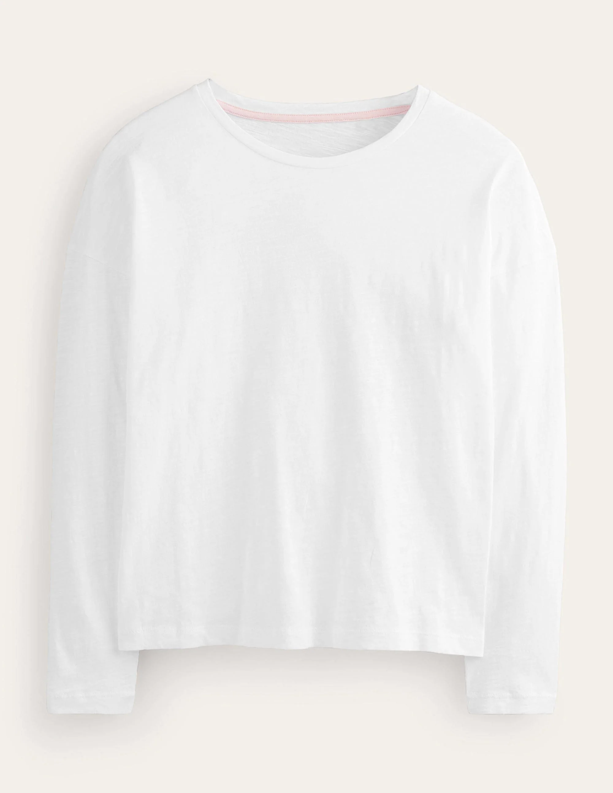 Cotton Dropped Shoulder Top-White - Image 5