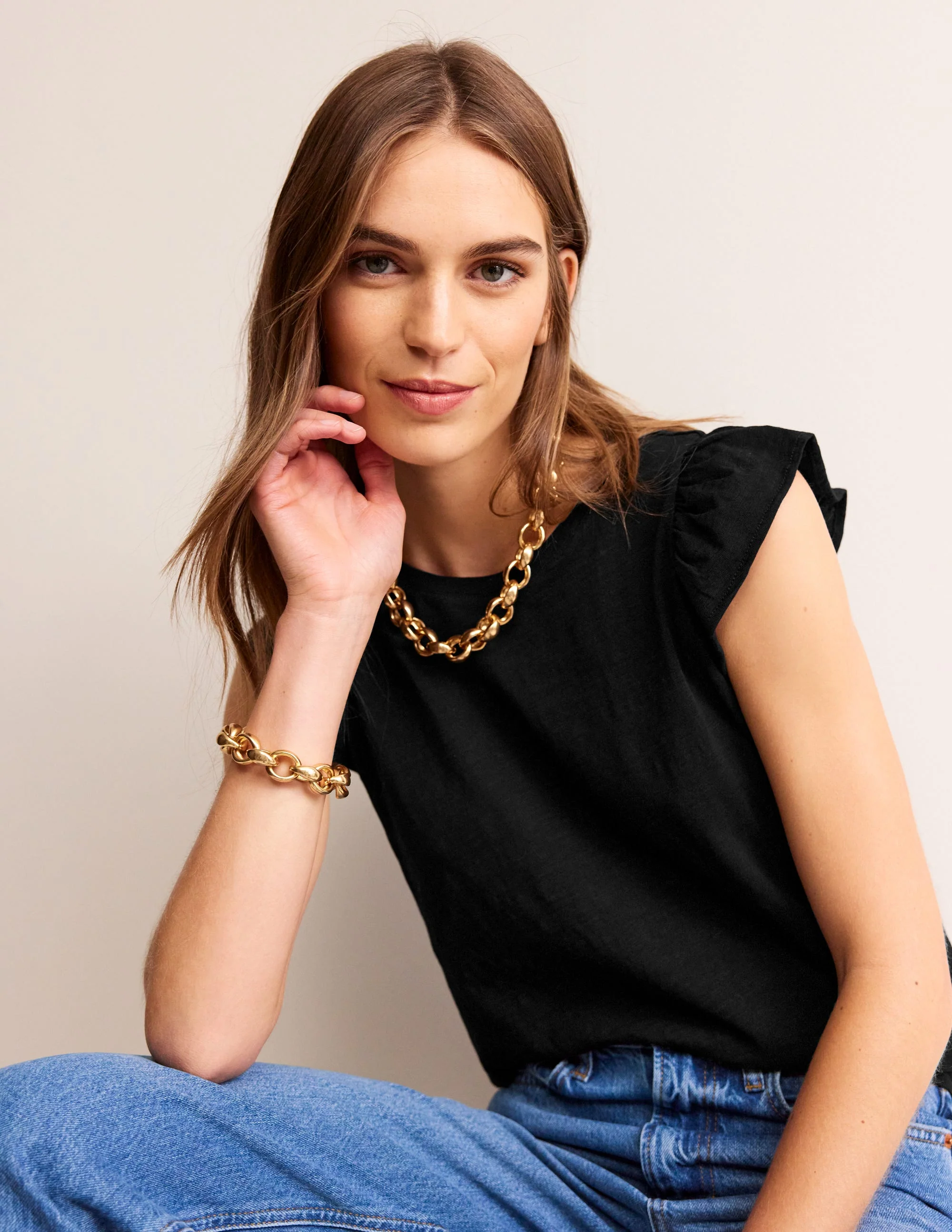 Cotton Flutter Top-Black - Image 4