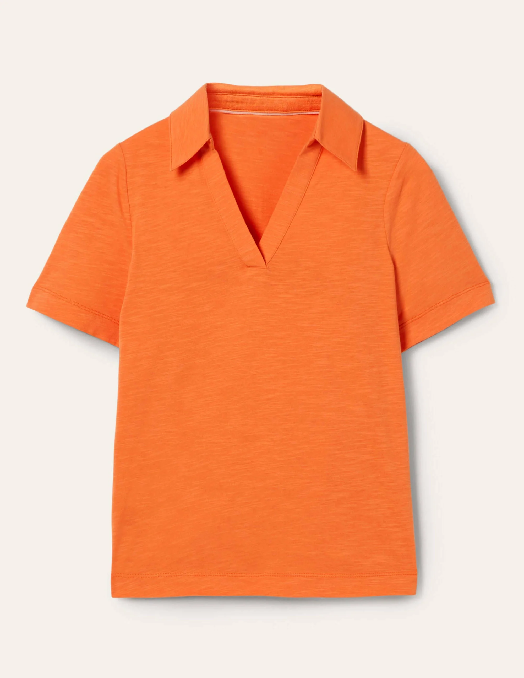 Cotton Polo Top-Dusty Orange - Image 5