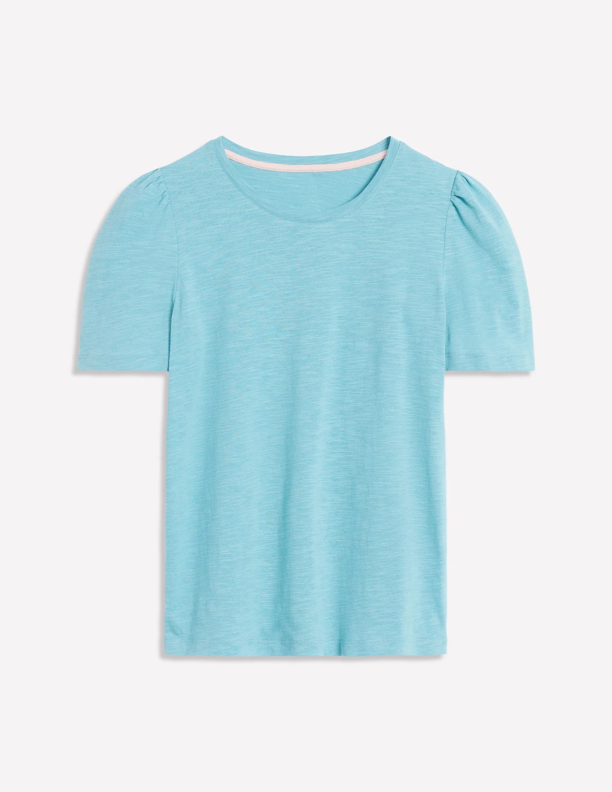 Cotton Puff Sleeve T-Shirt-Duck Egg Blue - Image 5