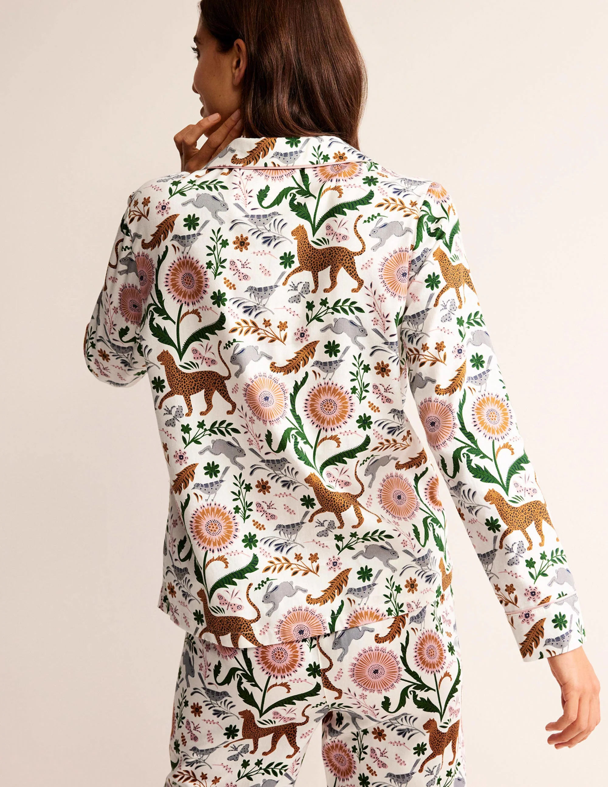 Cotton Sateen Pajama Shirt-Ivory, Janet and Friends - Image 3