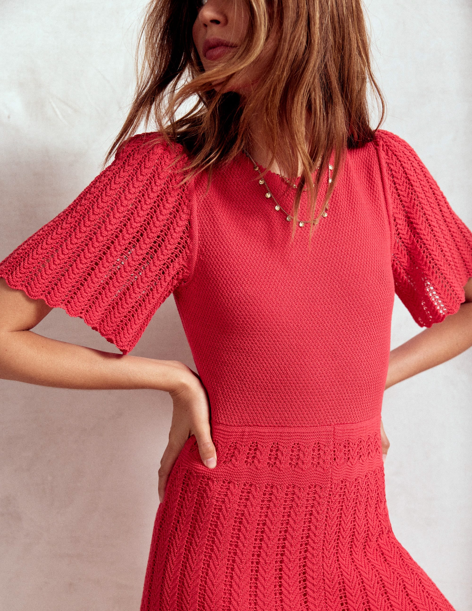 Cotton Stitch Crew Dress-Bittersweet