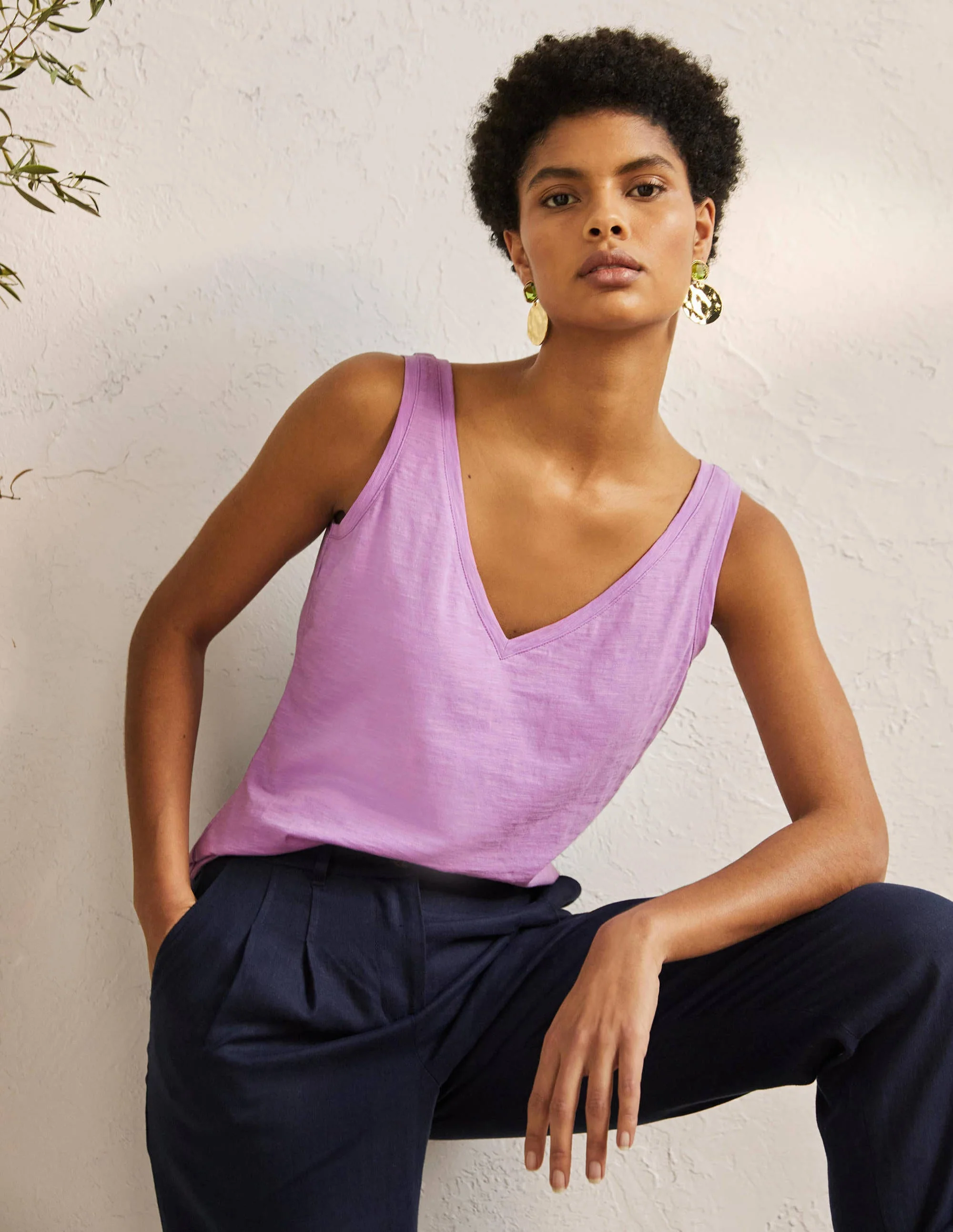 Cotton Tank Top-African Violet